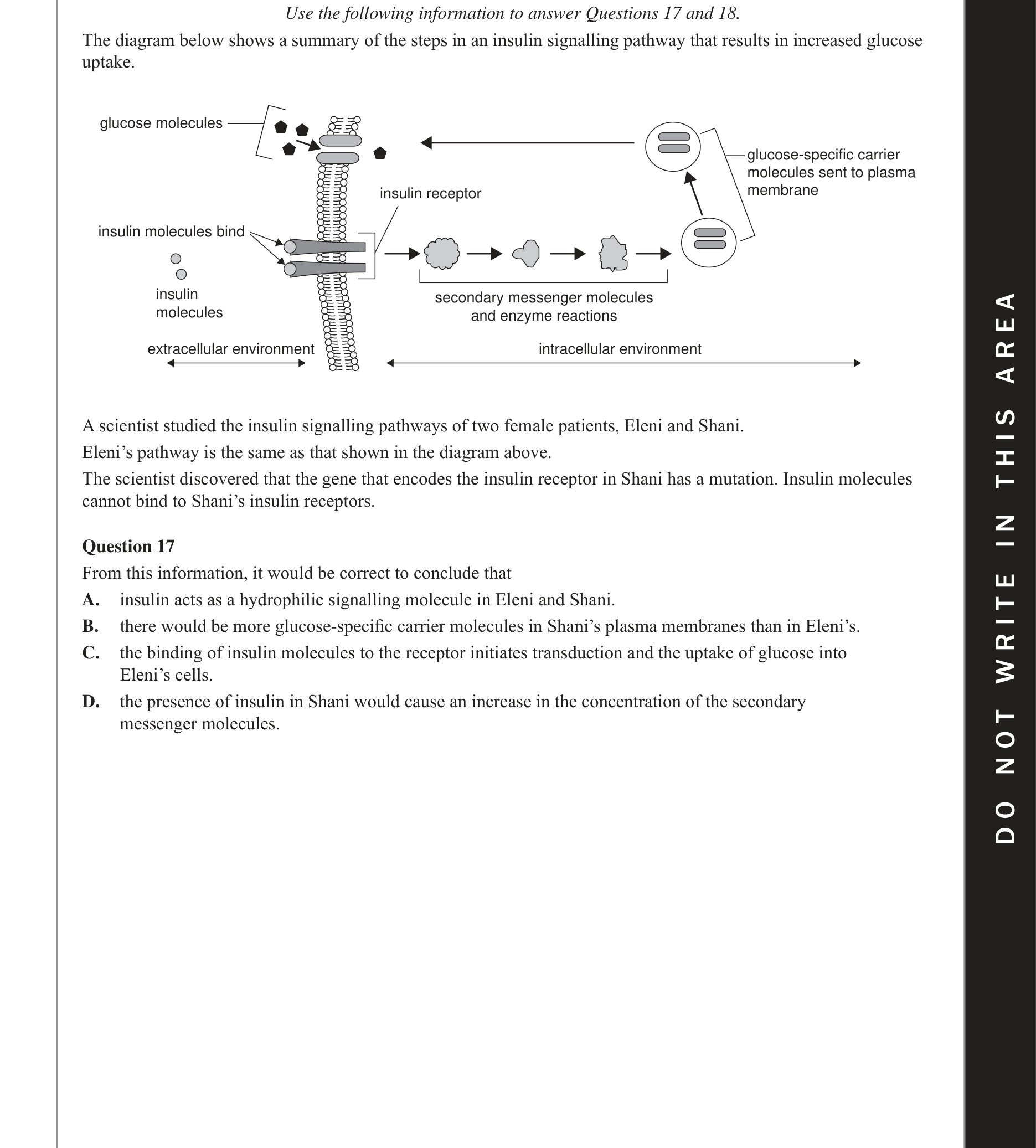 Biology 2017 Exam Question 17 — Protein secretory pathway components