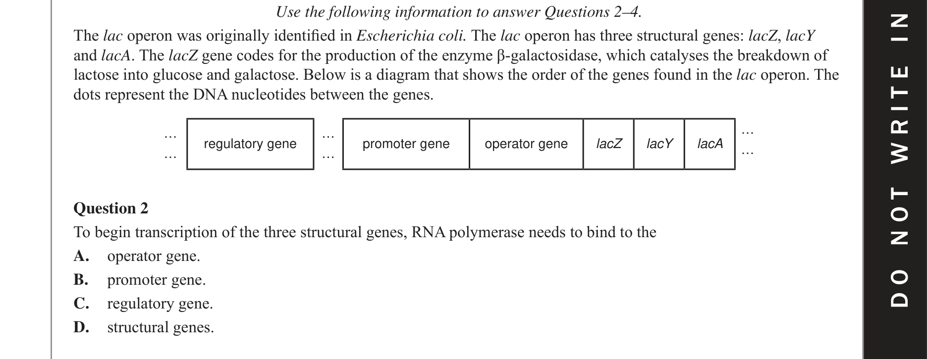 Biology 2017 Exam Question 2 — Prokaryotic trp operon regulation, Transcription and RNA processing