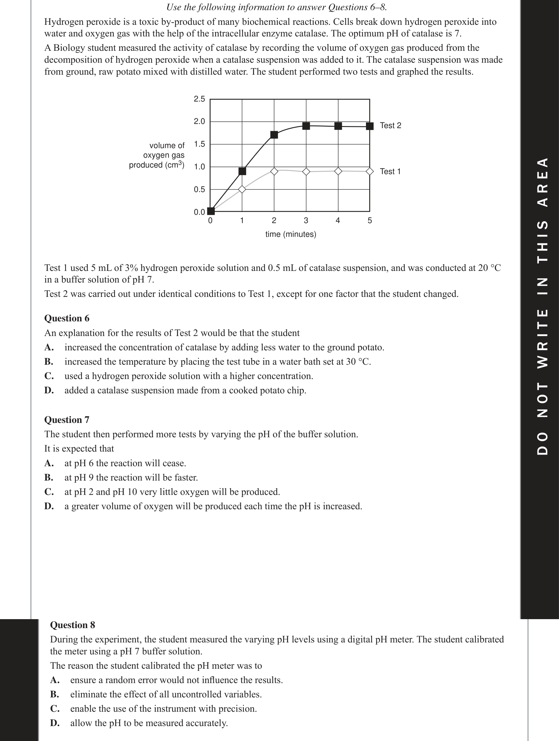 Biology 2017 Exam Question 8 — Accuracy, precision and validity