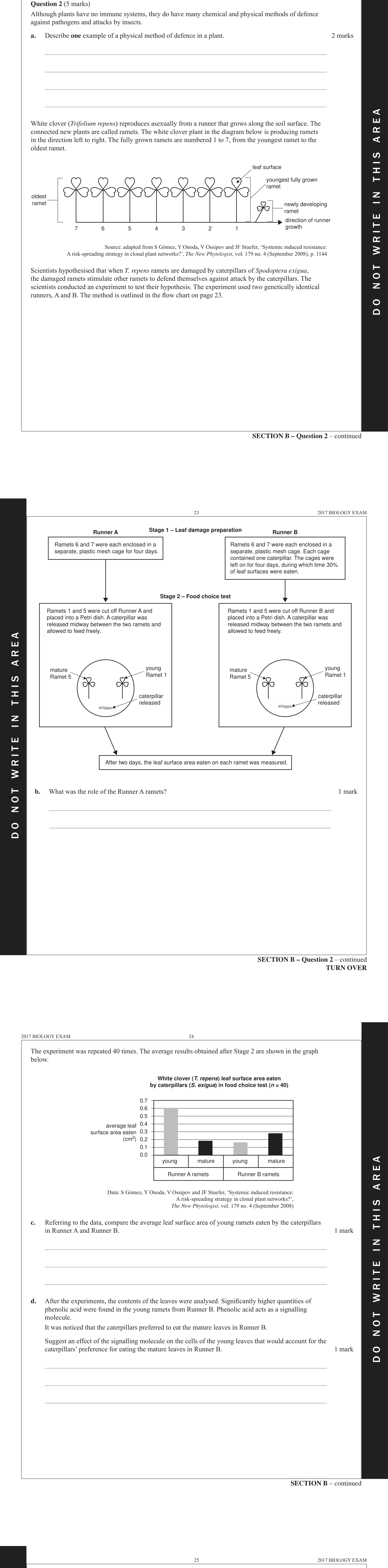 Biology 2017 Exam Question 2(a) — Physical, chemical and microbiota barriers