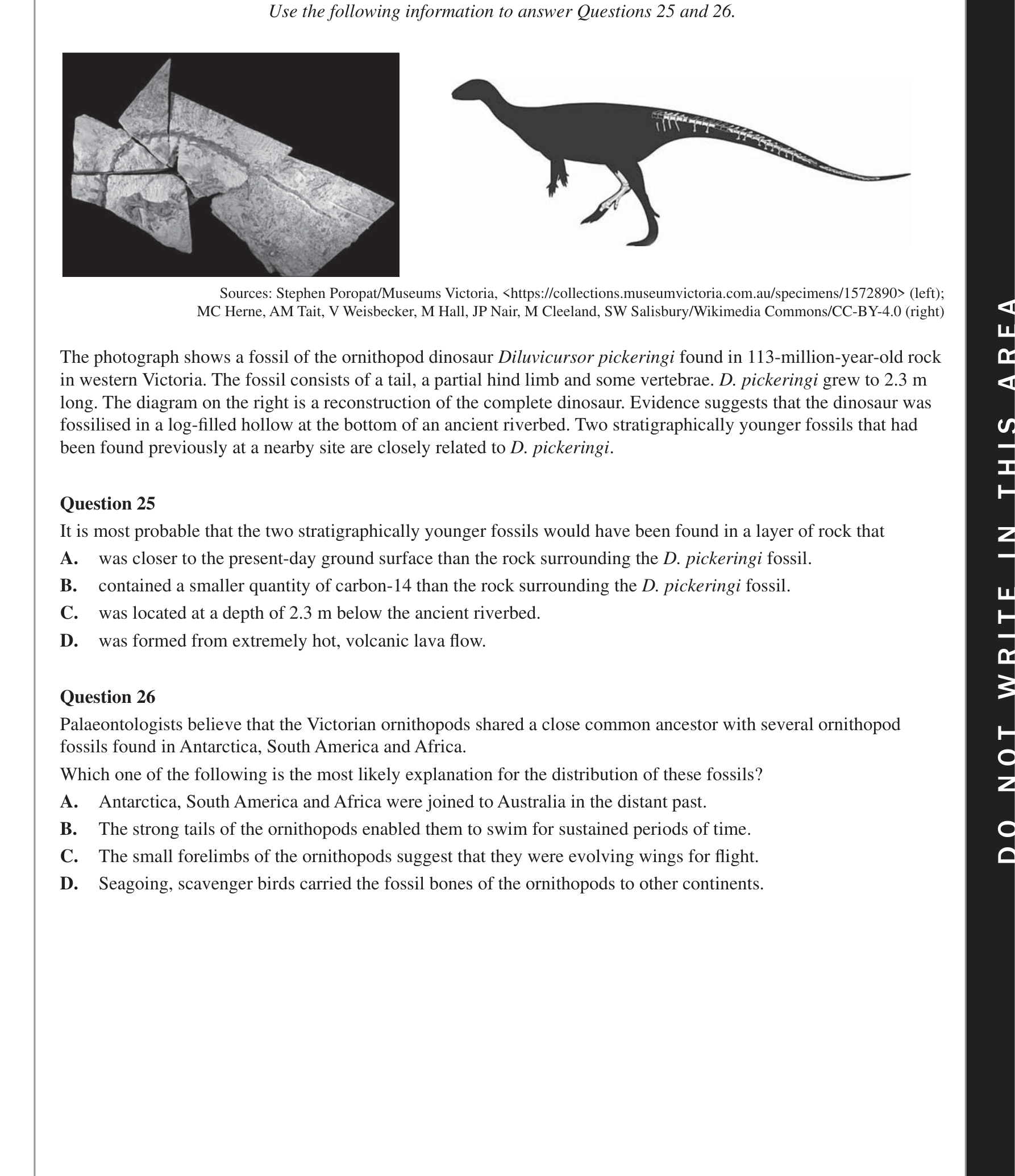Biology 2018 Exam Question 26 — Fossil record and faunal succession