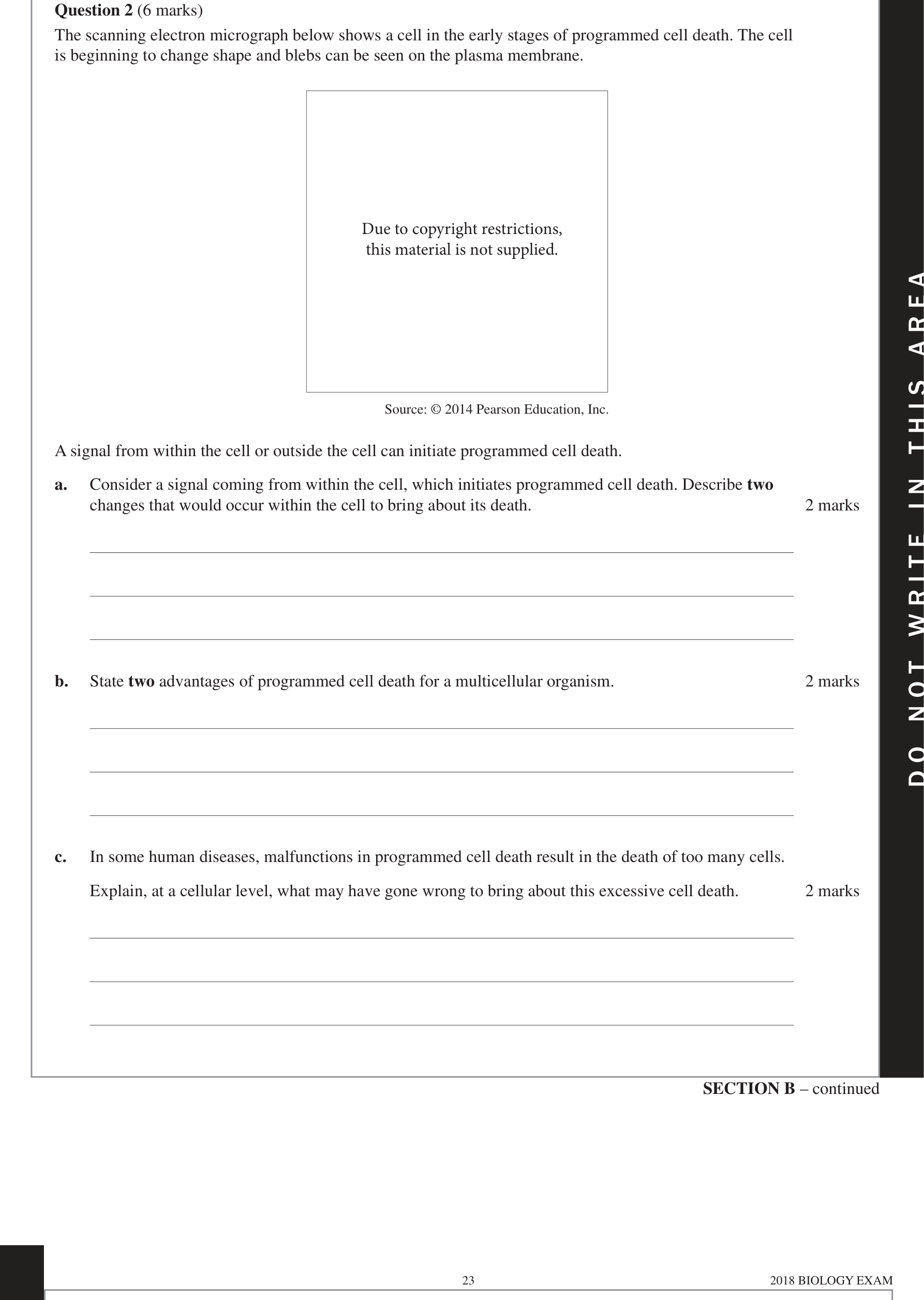 Biology 2018 Exam Question 2(c) — Proteome diversity and enzyme function
