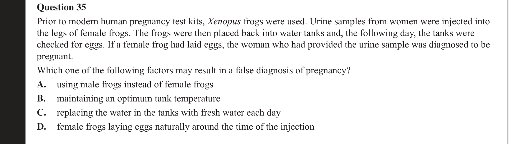 Biology 2021 Exam Question 35 — Pathogen identification and transmission control, Accuracy, precision and validity