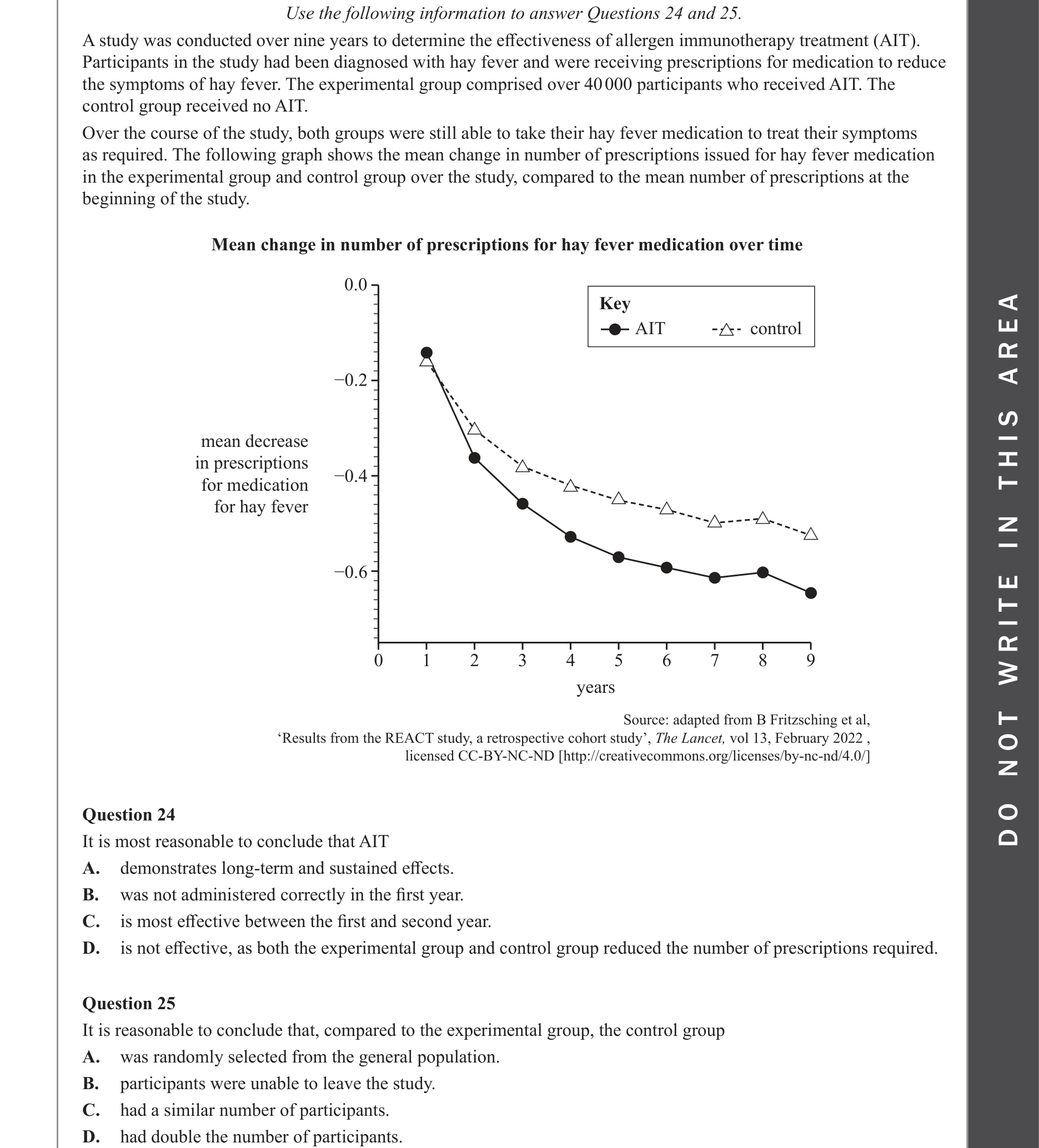 Biology 2023 Exam Question 25 — Experimental design and methodology