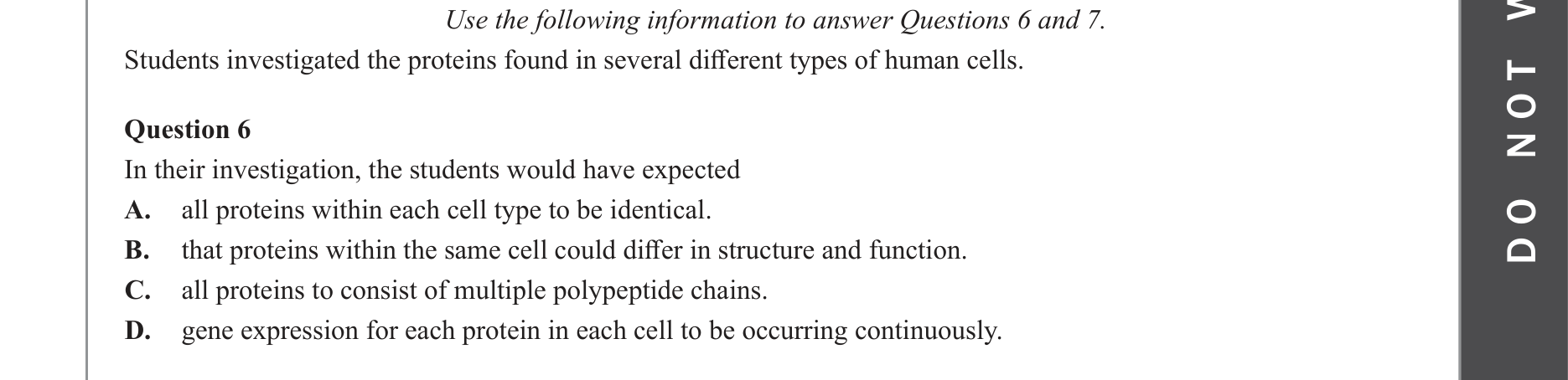Biology 2023 Exam Question 6 — Proteome diversity and enzyme function