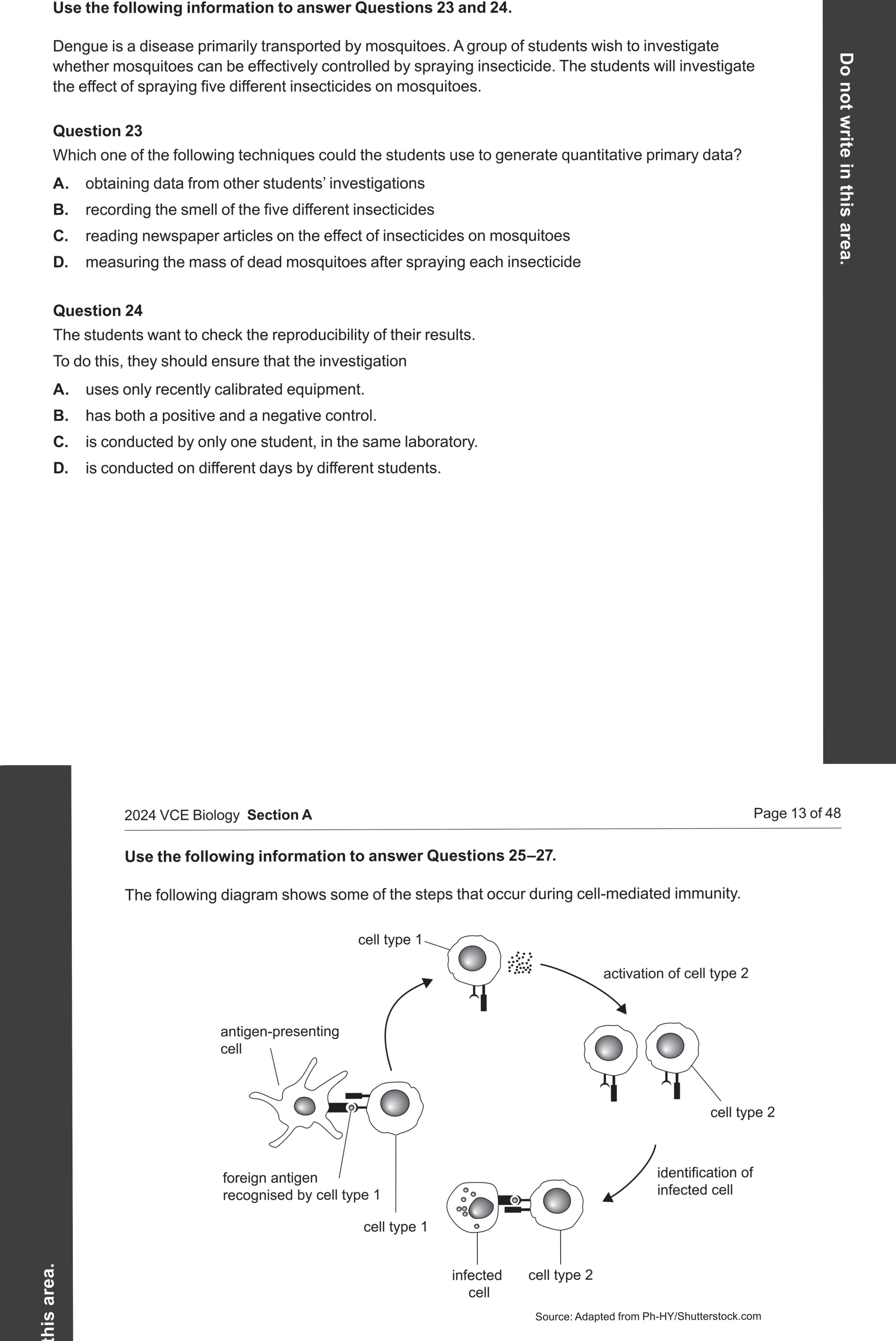 Biology 2024 Exam Question 24 — Accuracy, precision and validity, Experimental design and methodology