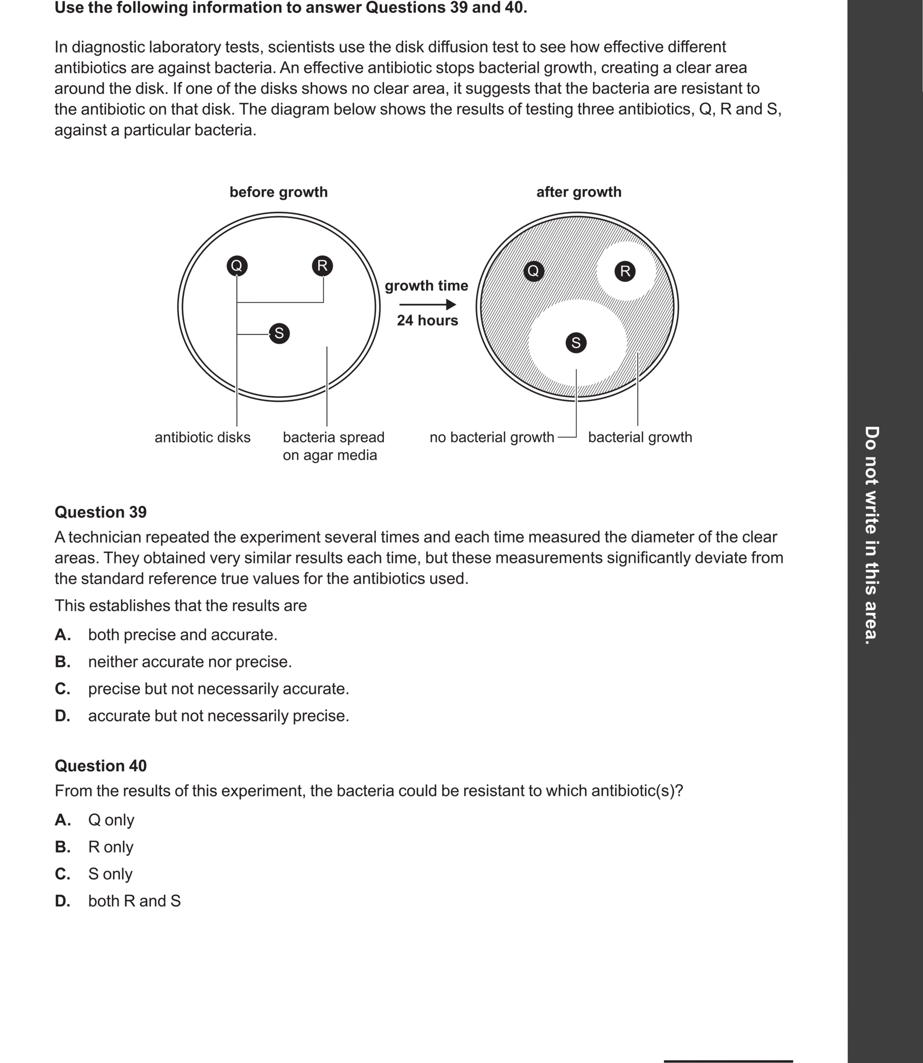 Biology 2024 Exam Question 40 — Bacterial resistance development