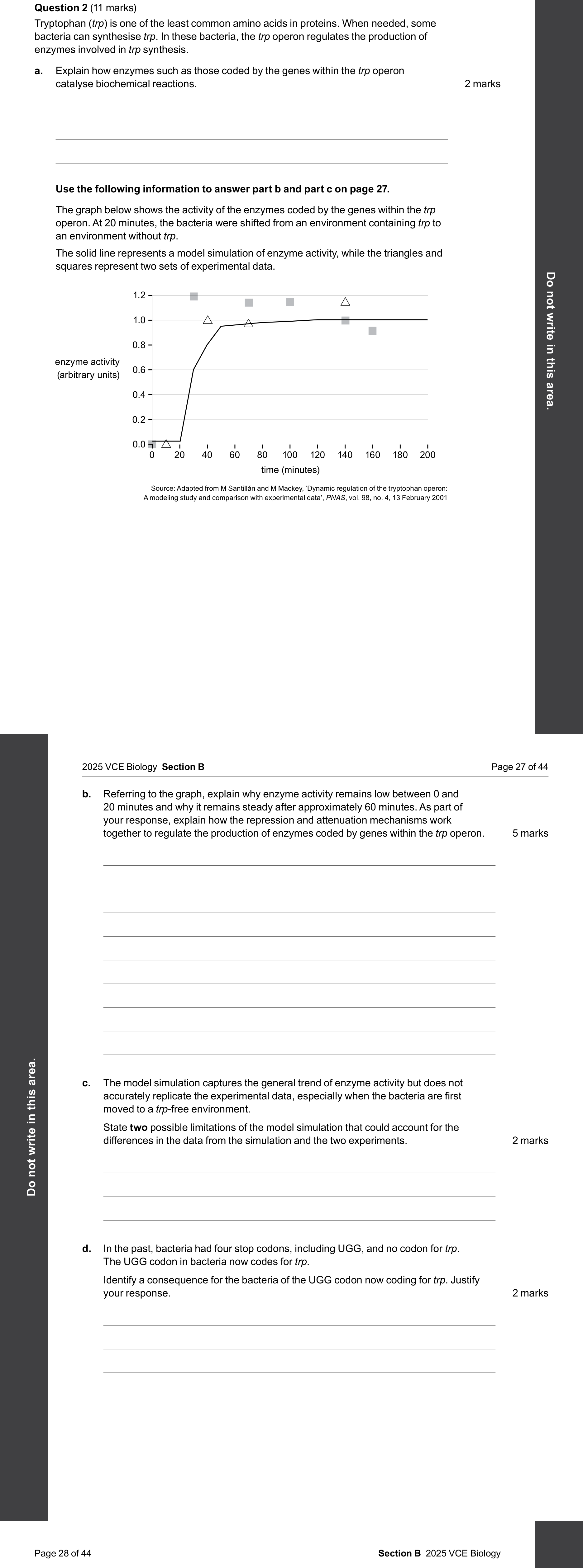 Biology 2025 Exam Question 2(a) — General enzyme and coenzyme roles