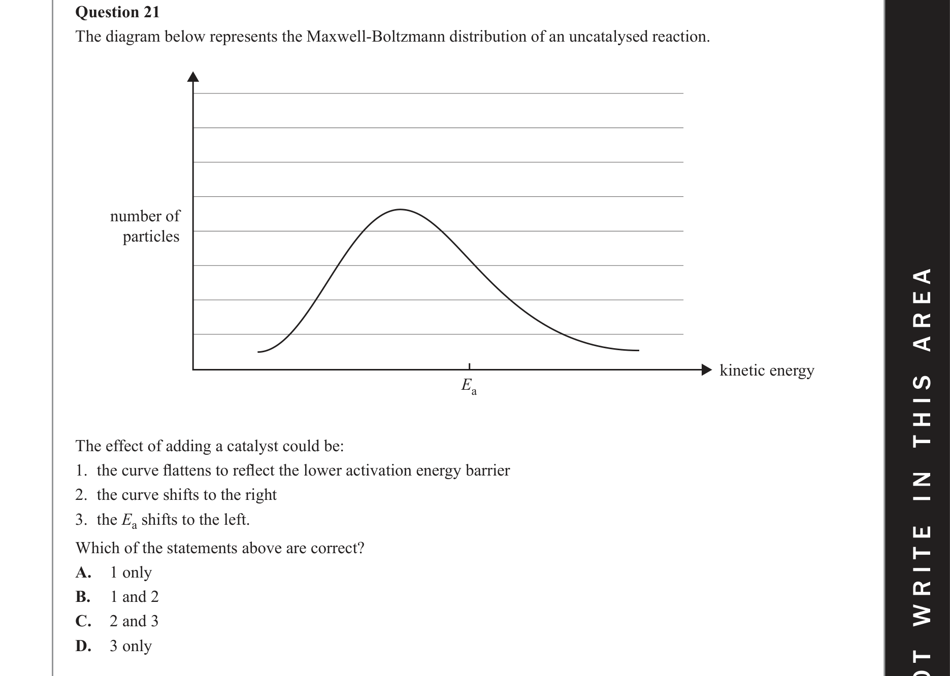 Chemistry 2019 Exam Question 21 — Rates of reactions, Activation energy