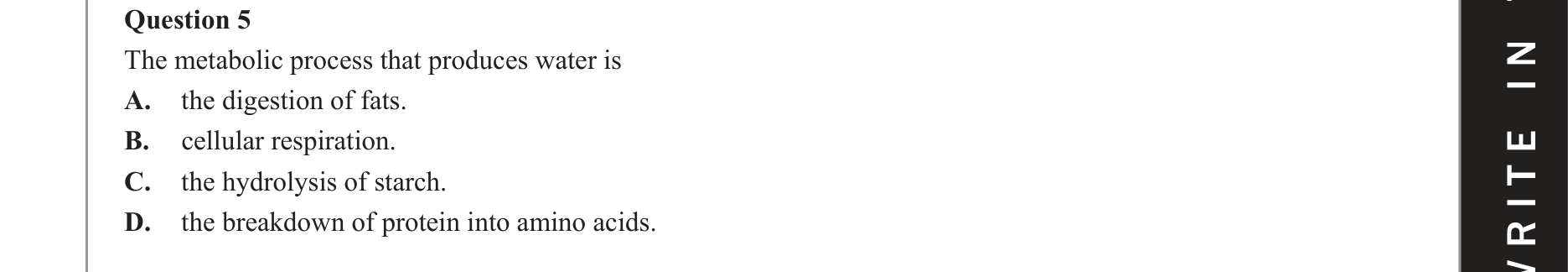Chemistry 2020 Exam Question 5 — Carbohydrates, Lipids