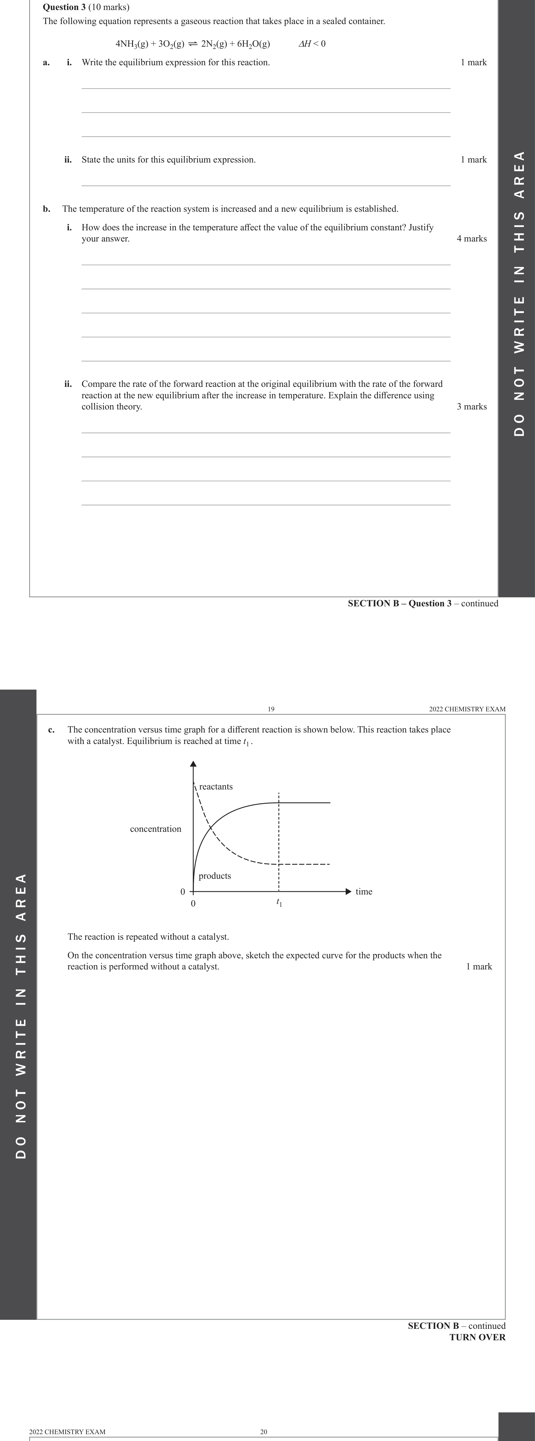 Chemistry 2022 Exam Question 3(c) — Rates of reactions, Activation energy