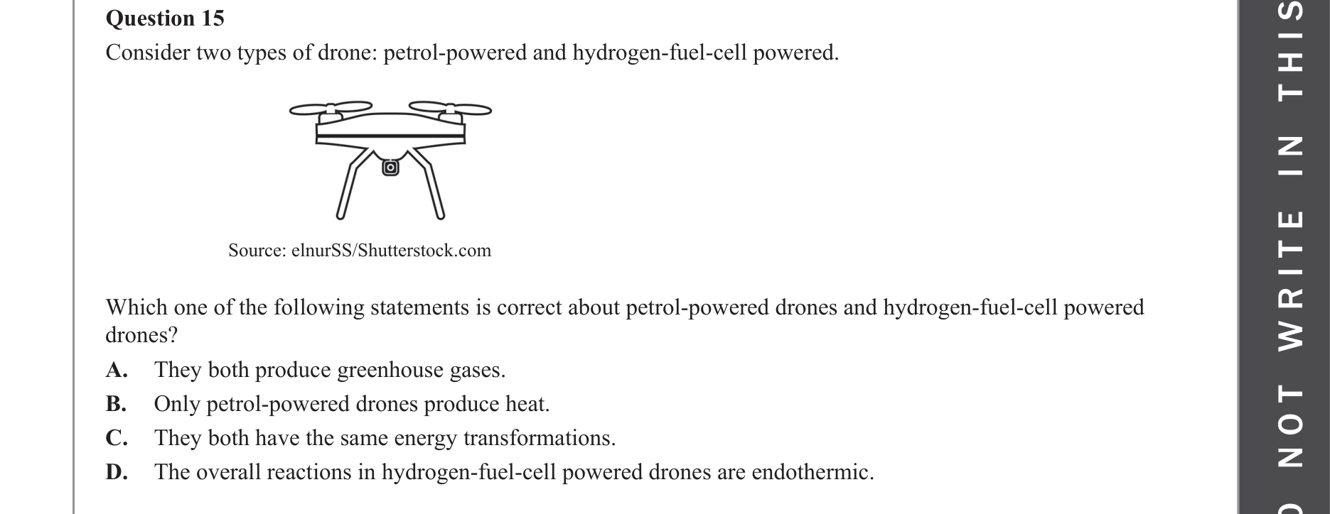 Chemistry 2023 Exam Question 15 — Fossil fuels, Fuel cells