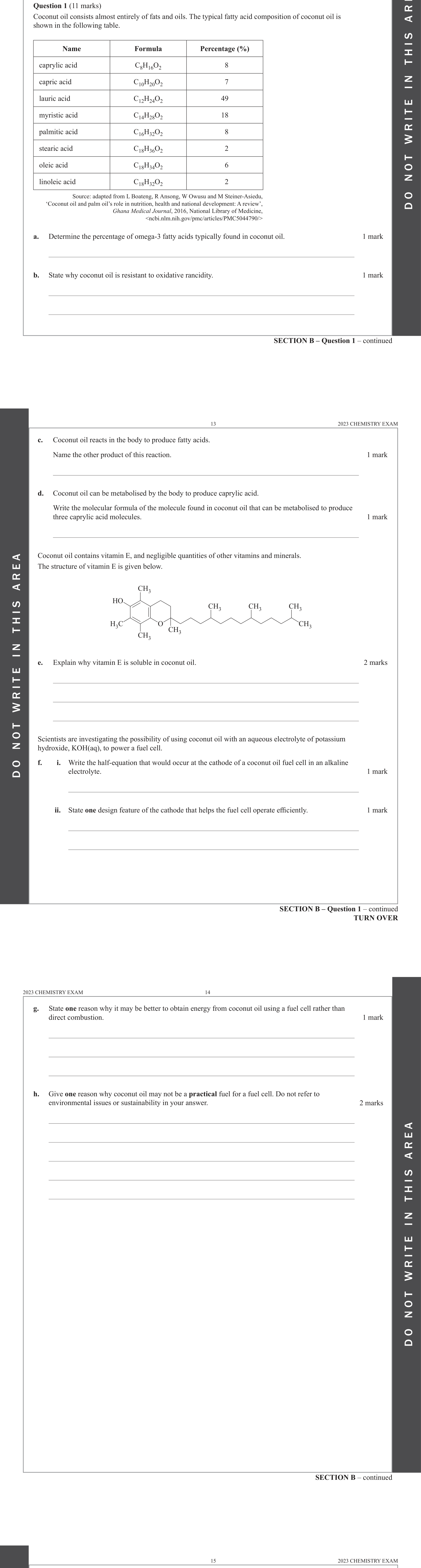 Chemistry 2023 Exam Question 1(h) — Fuel cells