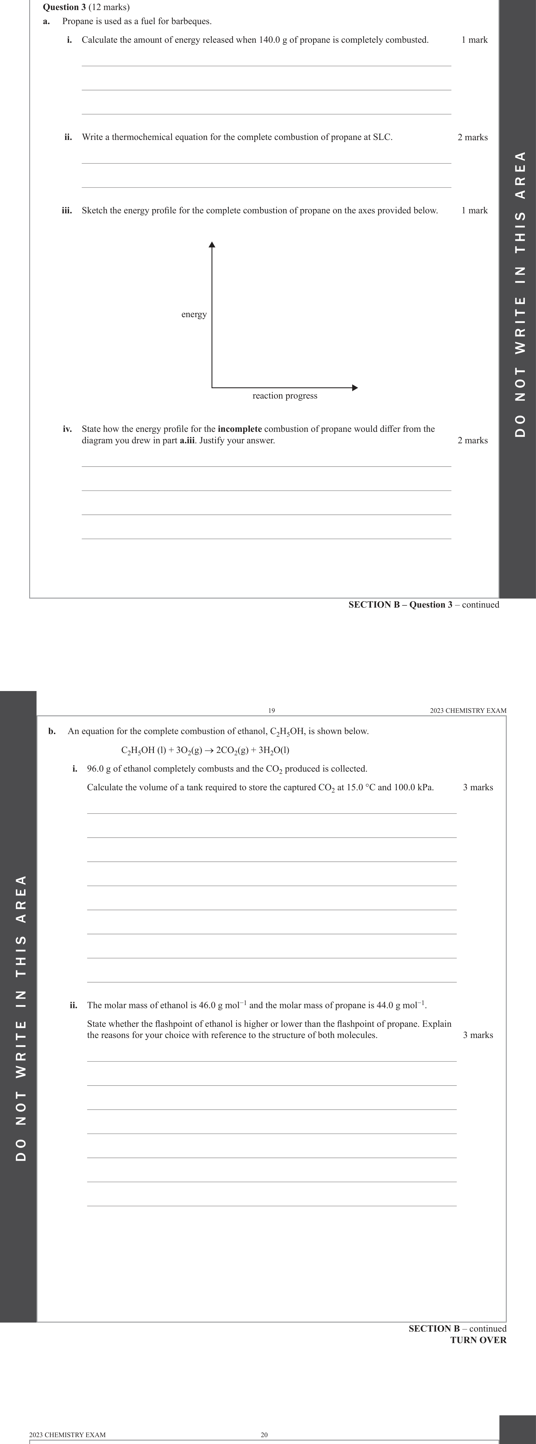 Chemistry 2023 Exam Question 3(a)(iii) — Energy profiles