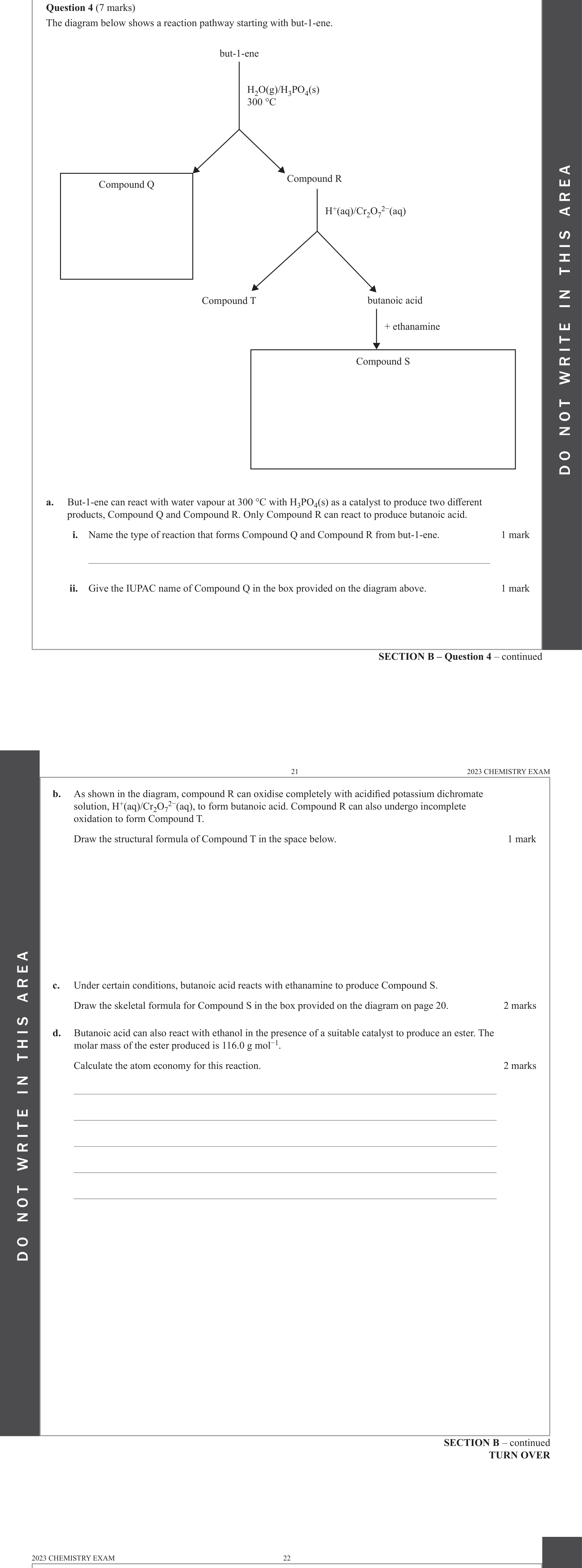 Chemistry 2023 Exam Question 4(a)(ii) — IUPAC naming convention