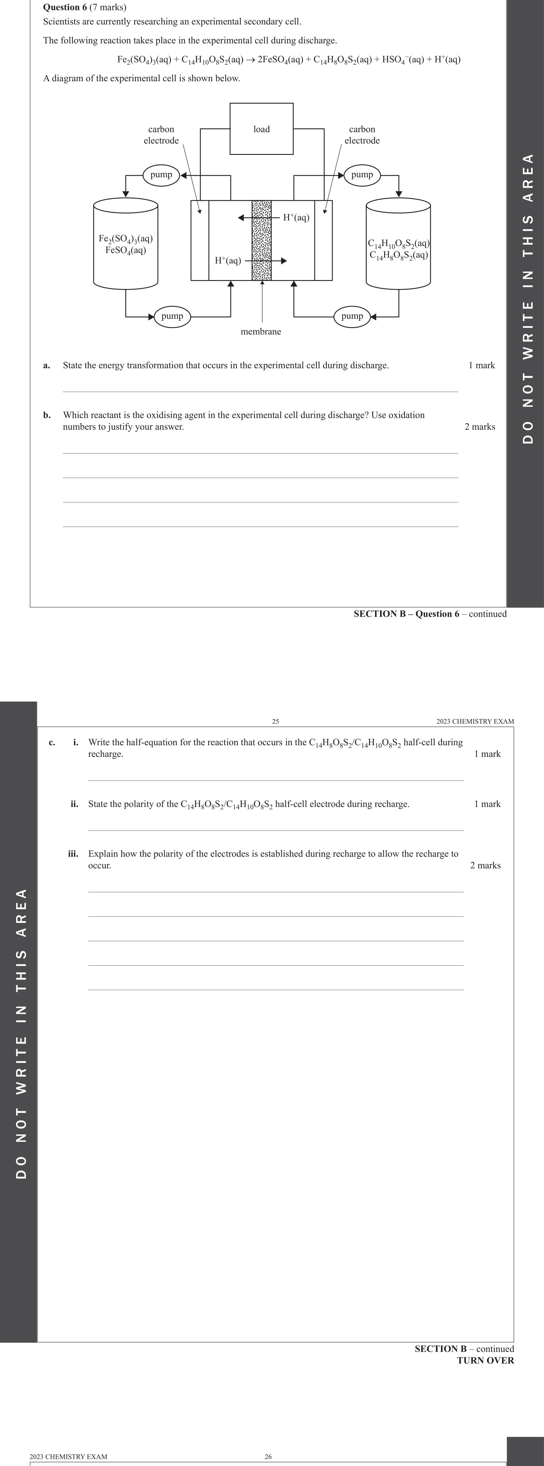 Chemistry 2023 Exam Question 6(c)(ii) — Electrolytic cells