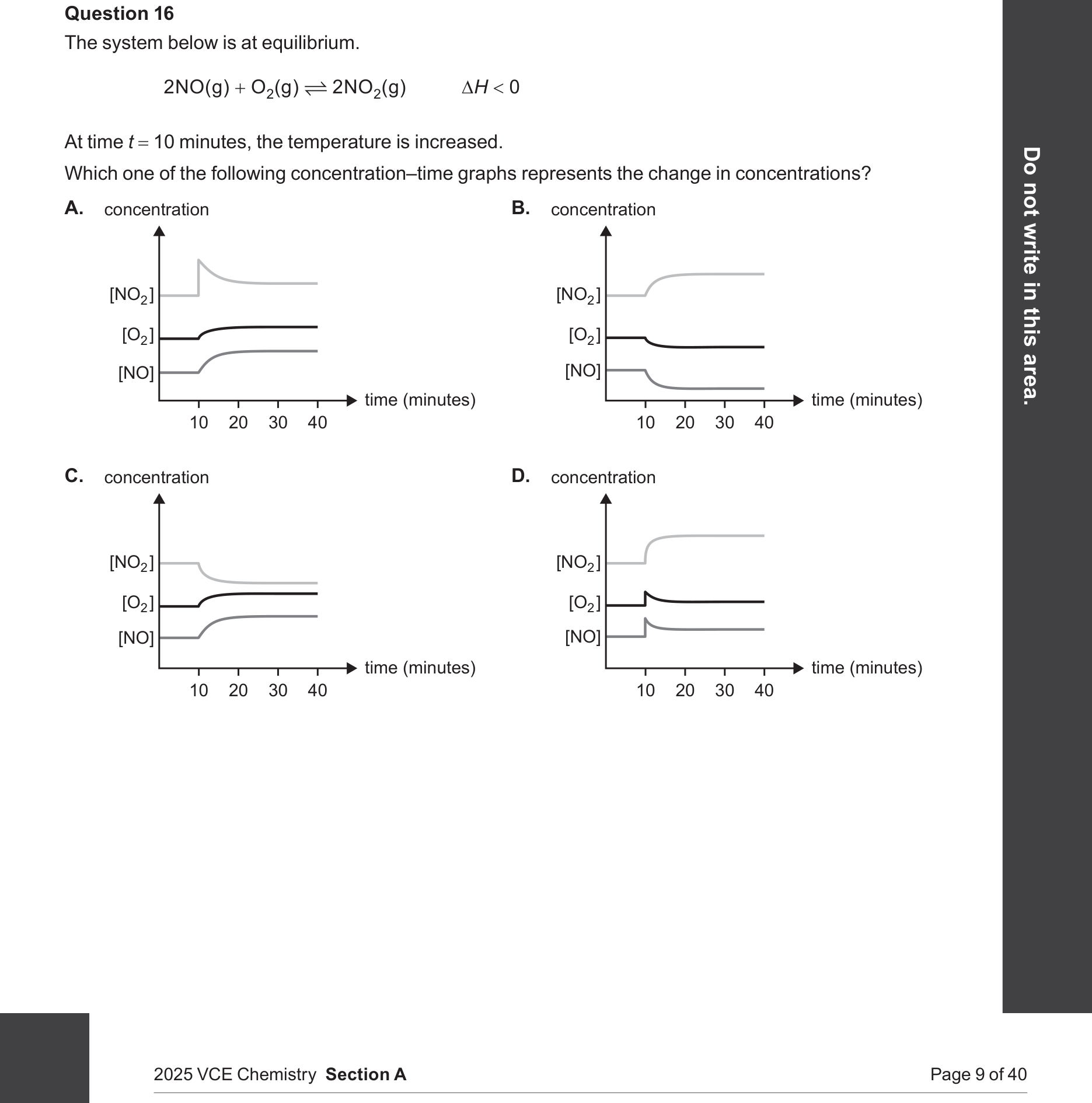 Chemistry 2025 Exam Question 16 — Equilibrium and Le Chateliers principle, Endothermic and exothermic reactions