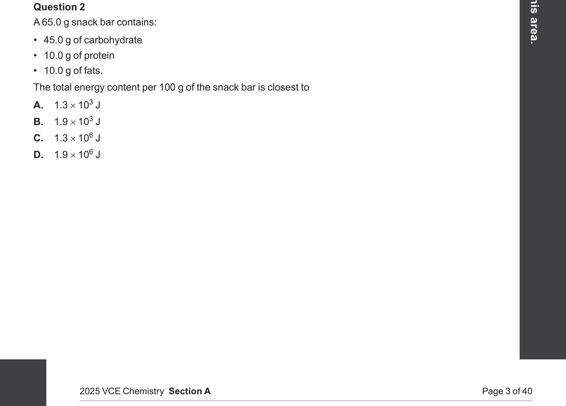 Chemistry 2025 Exam Question 2 — Carbohydrates, Lipids, Proteins