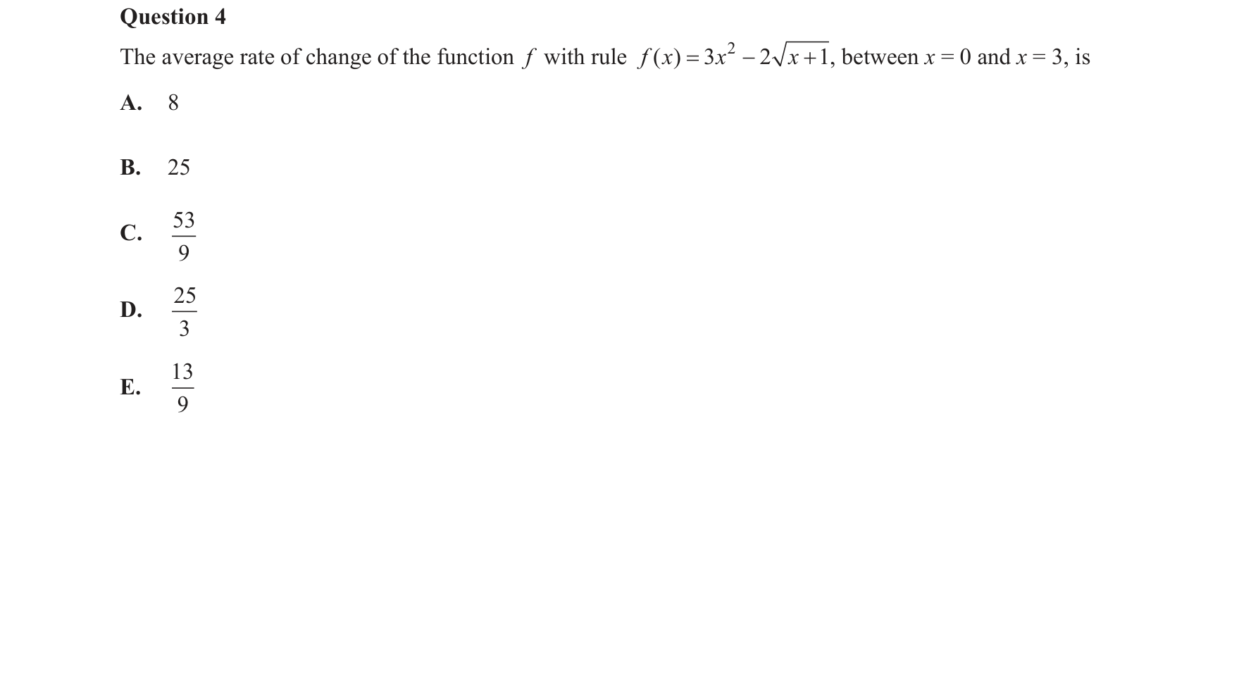Mathematical Methods 2016 Exam 2 Question 4 — Rates of change