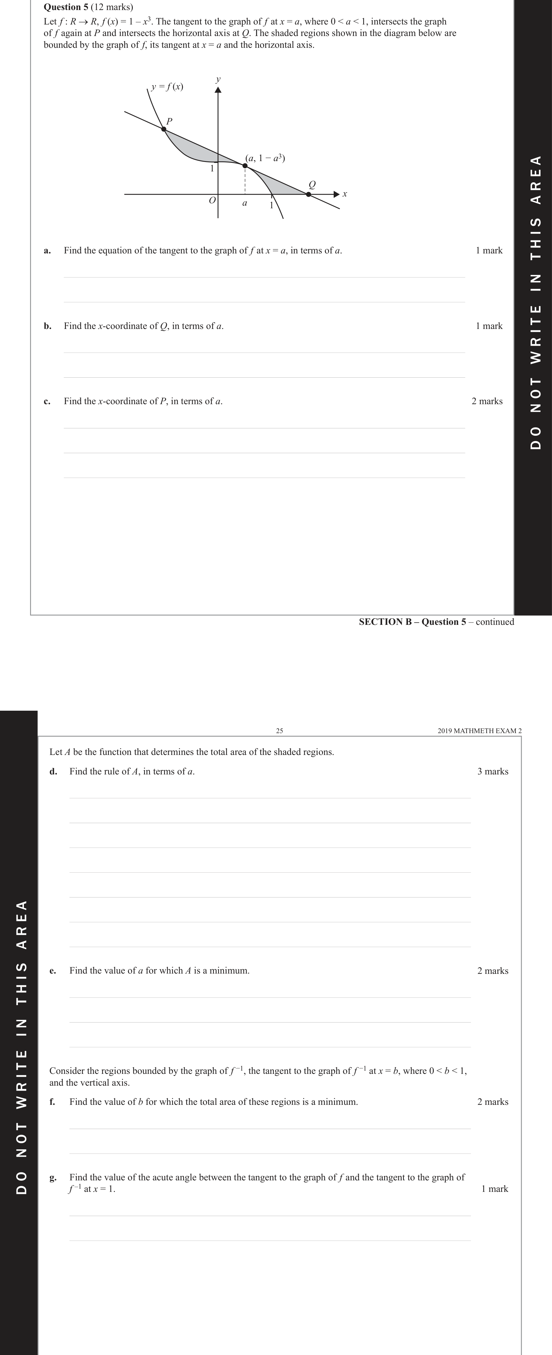 Mathematical Methods 2019 Exam 2 Question 5(c) — Functions, Relations and Graphs, Applications of functions