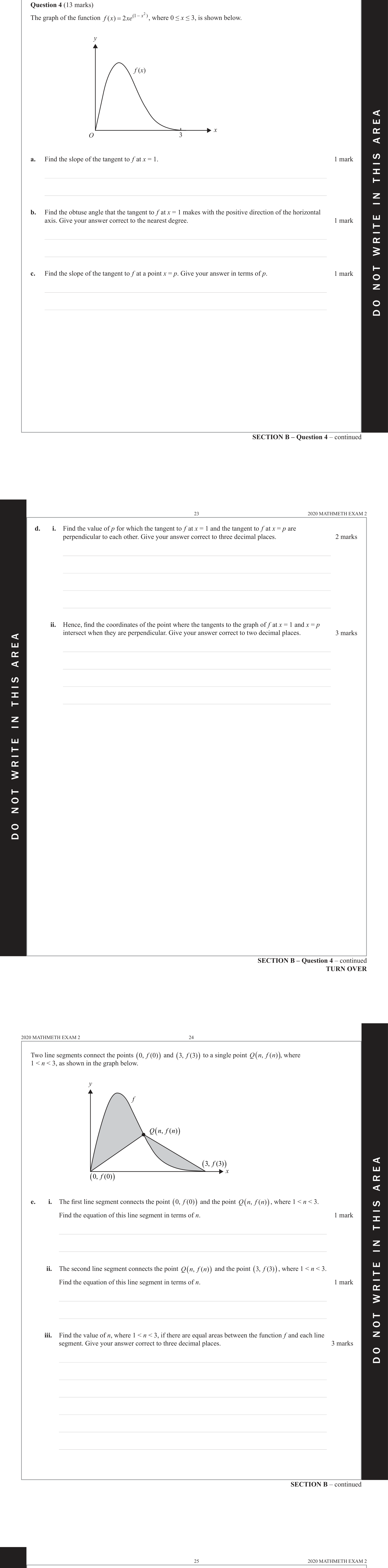 Mathematical Methods 2020 Exam 2 Question 4(e)(ii) — Functions, Relations and Graphs, Applications of functions