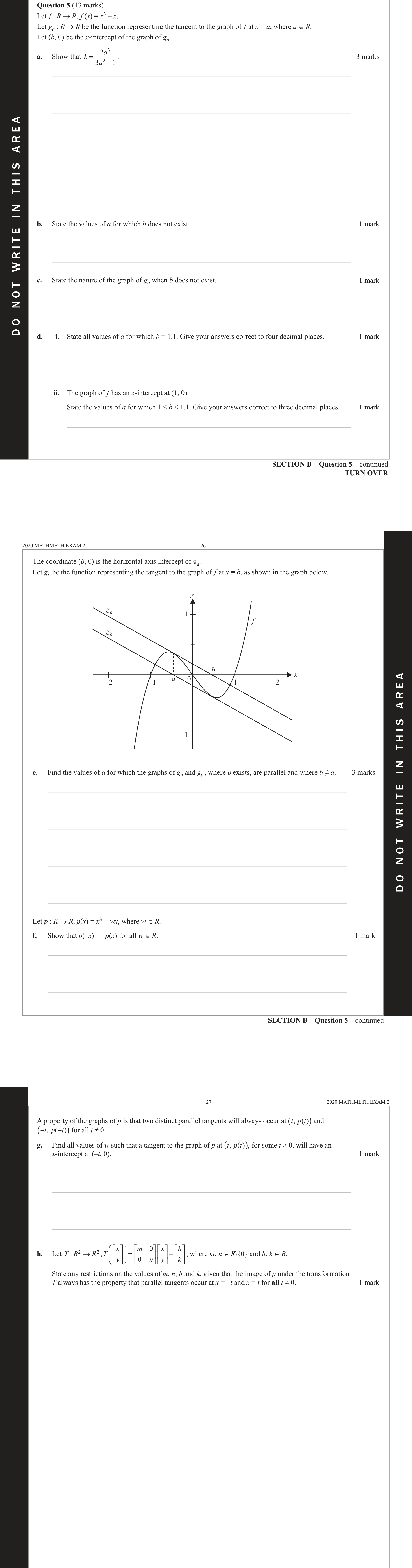 Mathematical Methods 2020 Exam 2 Question 5(f) — Functions, Relations and Graphs, Algebra, number and structure