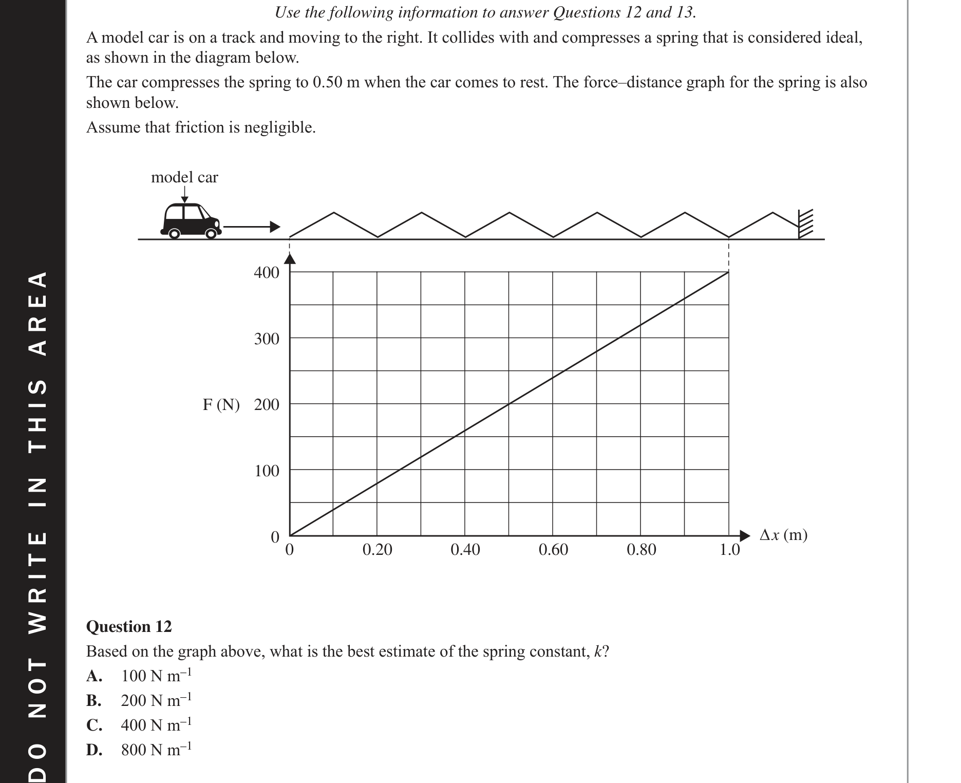 Physics 2017 Exam Question 12 — Work and energy concepts