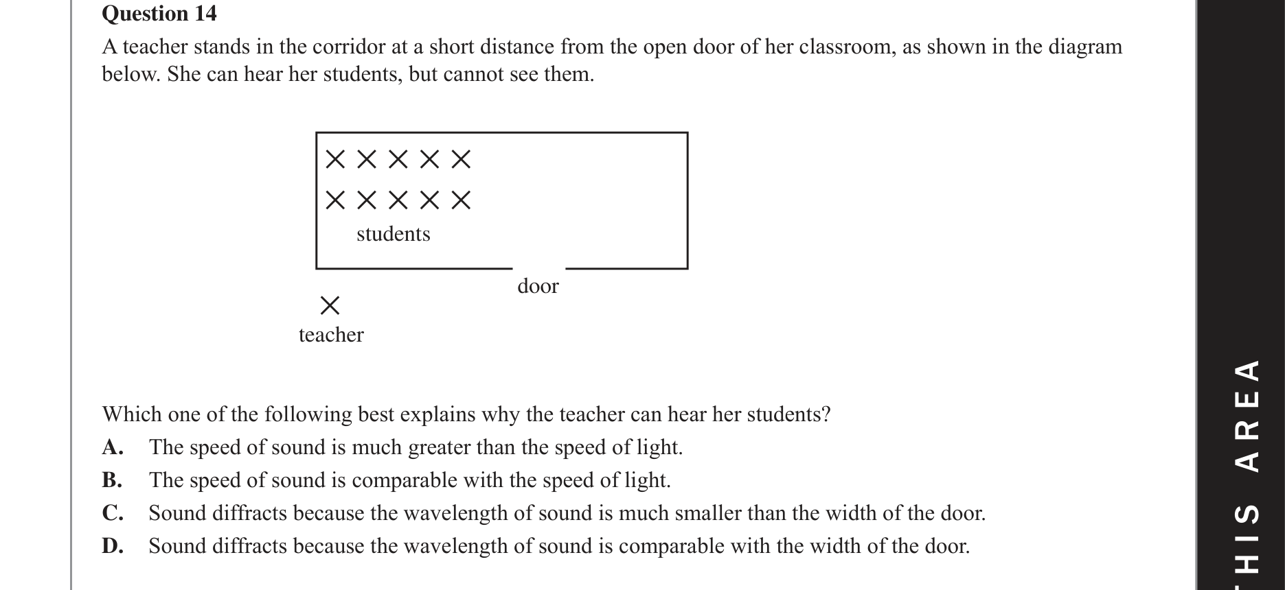 Physics 2017 Exam Question 14 — Diffraction & aperture effects