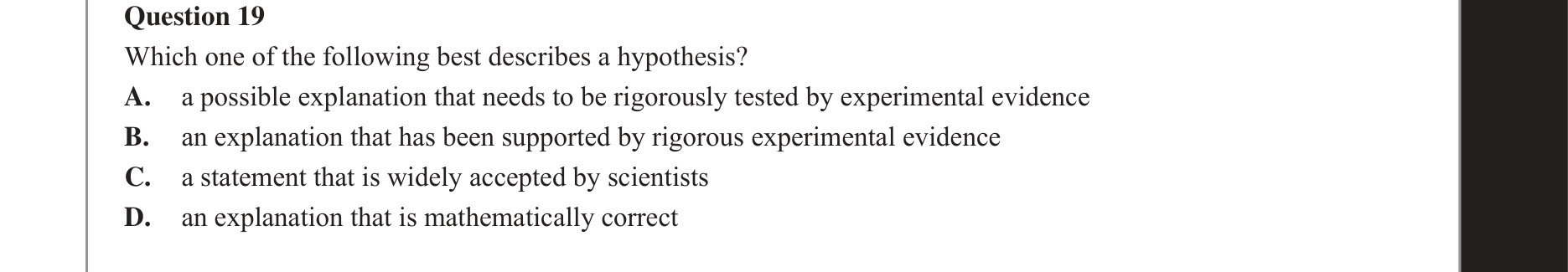 Physics 2017 Exam Question 19 — Investigation design principles
