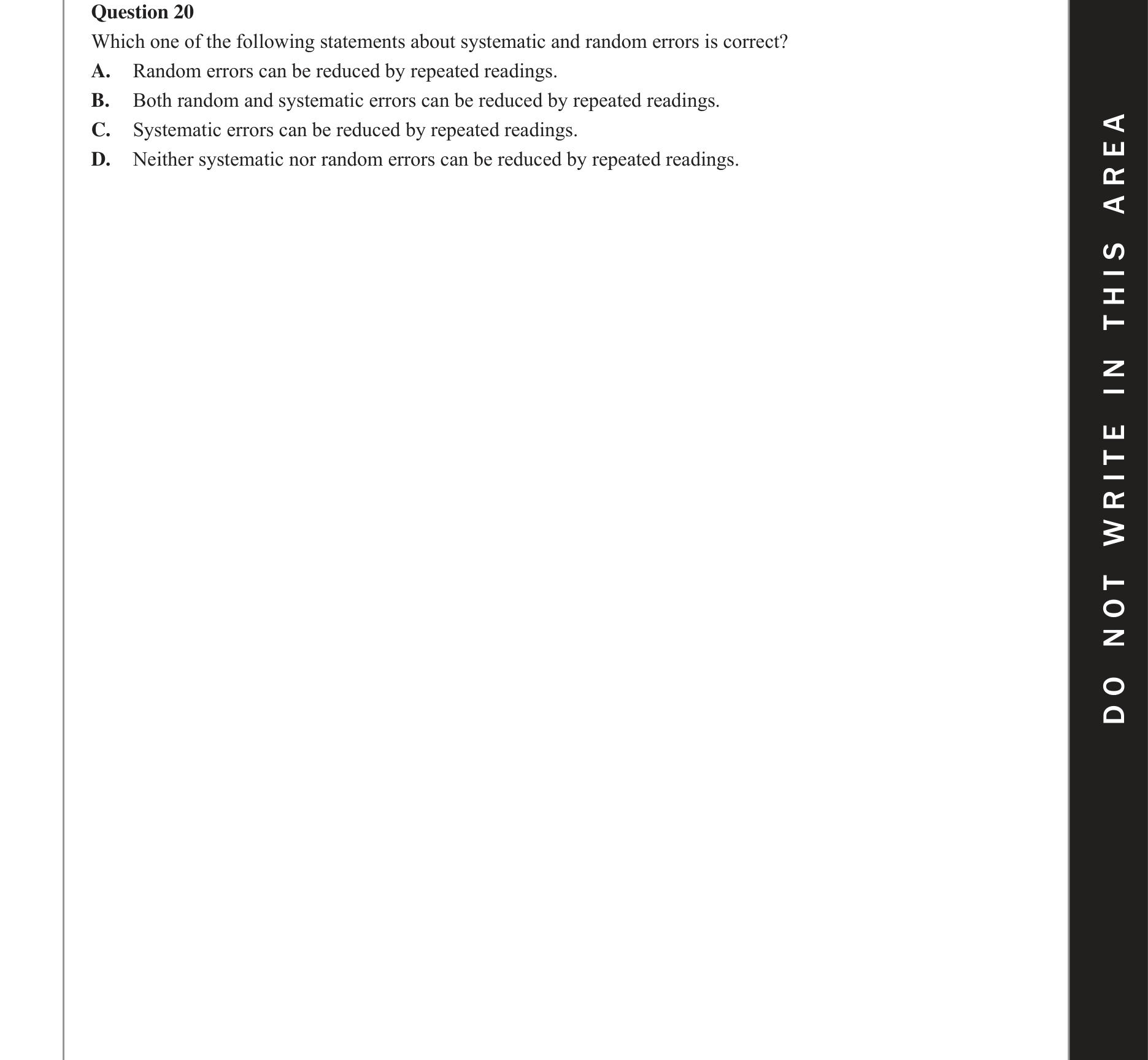 Physics 2017 Exam Question 20 — Evidence evaluation methods