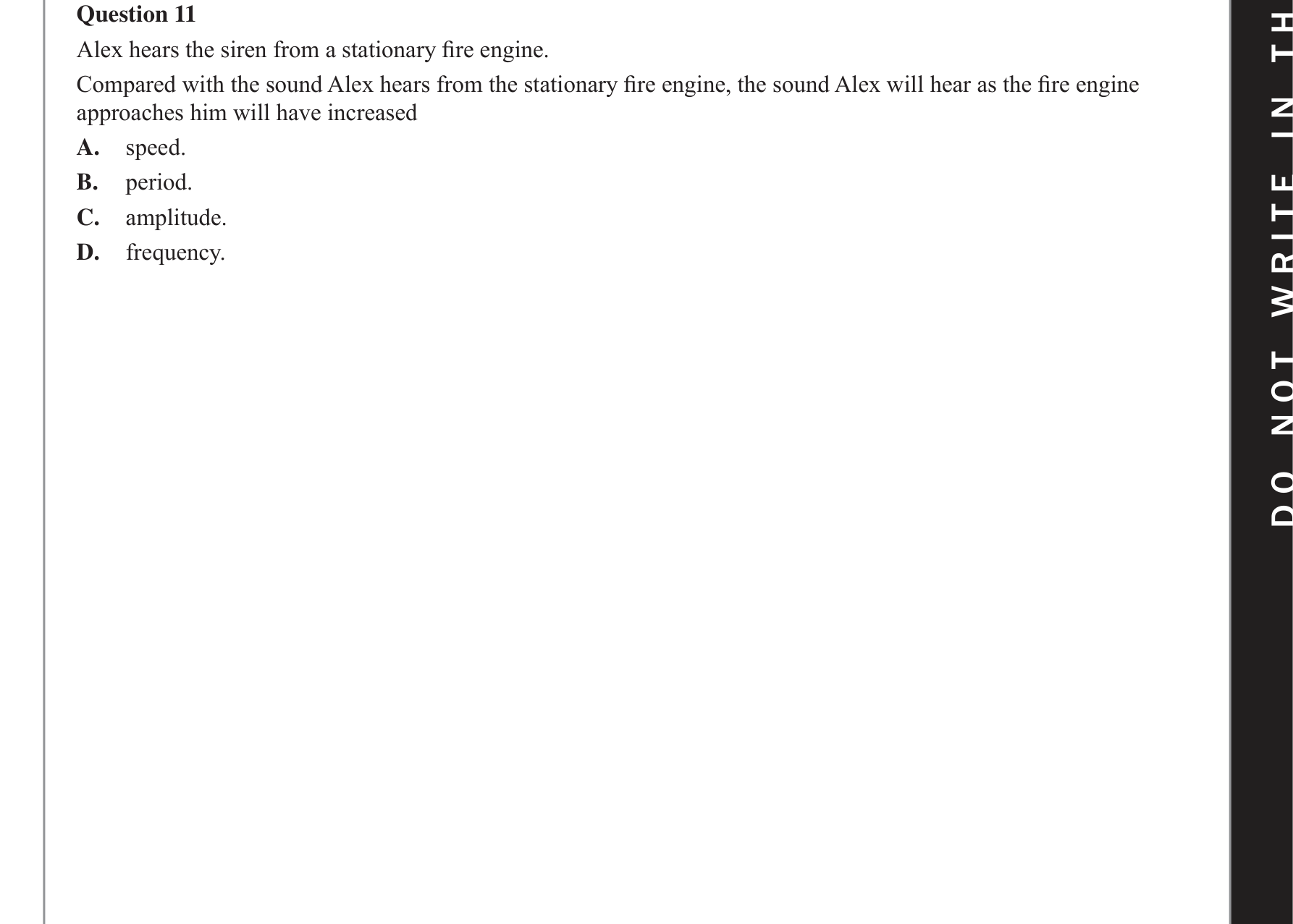 Physics 2018 Exam Question 11 — Standing wave formation