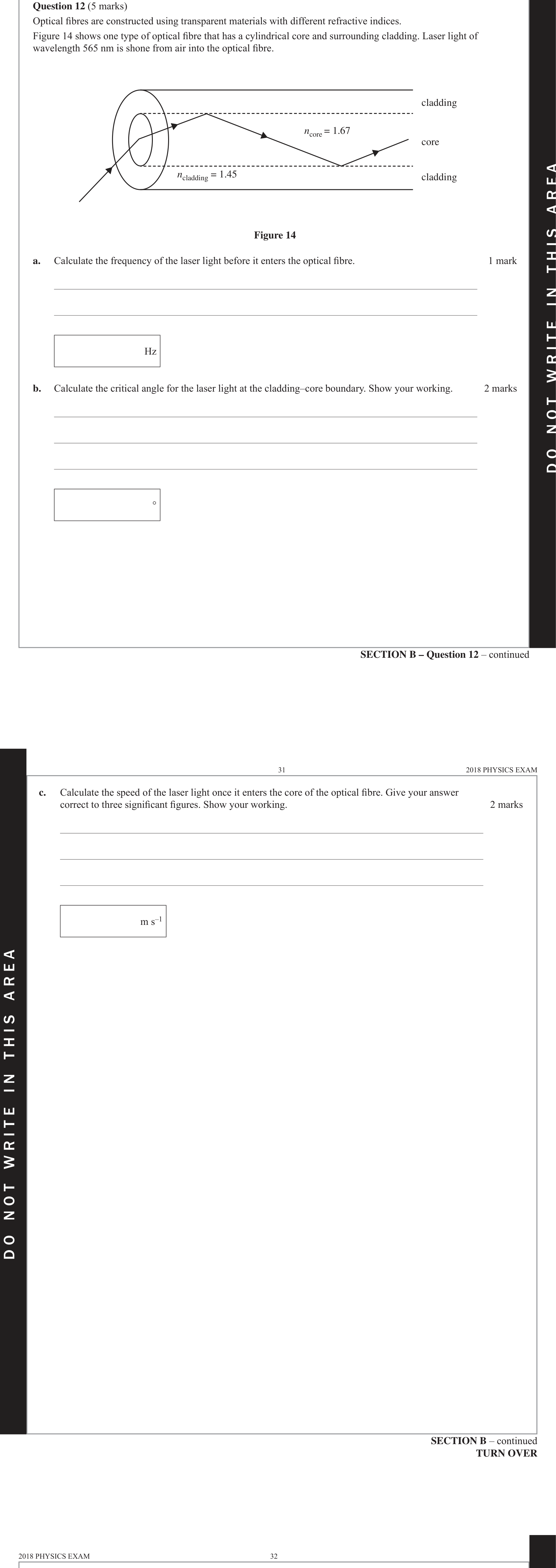 Physics 2018 Exam Question 12(c) — Light as electromagnetic wave