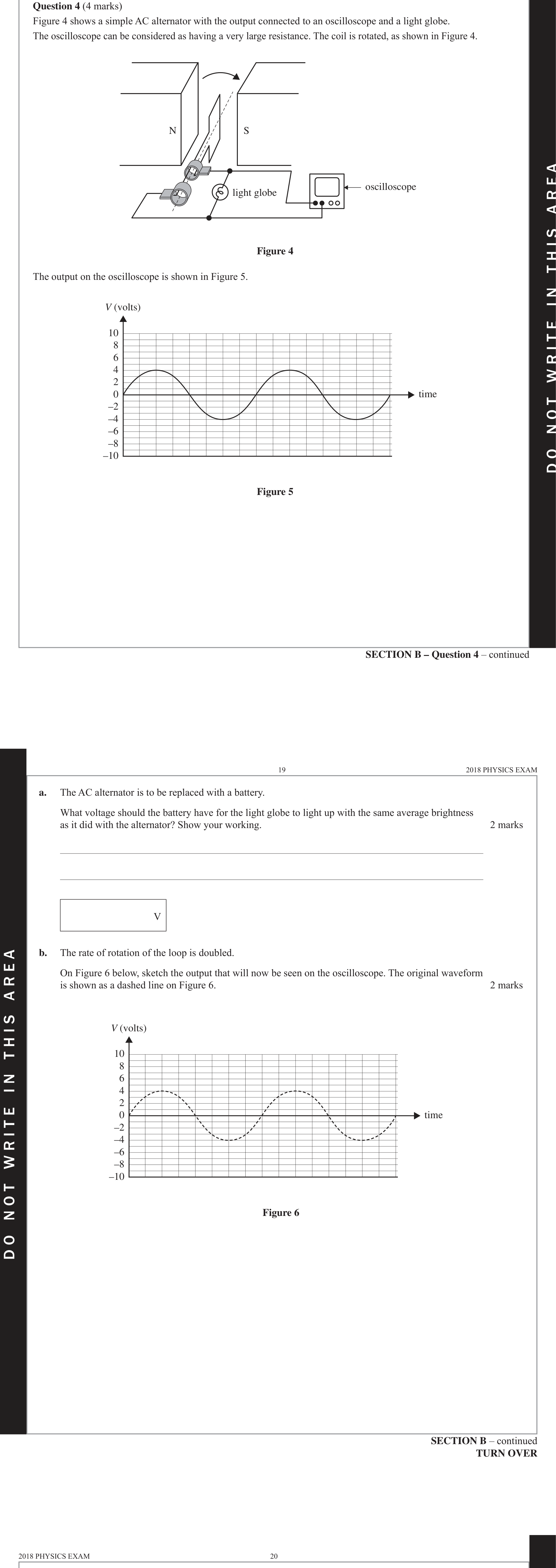 Physics 2018 Exam Question 4(a) — RMS-to-DC comparison