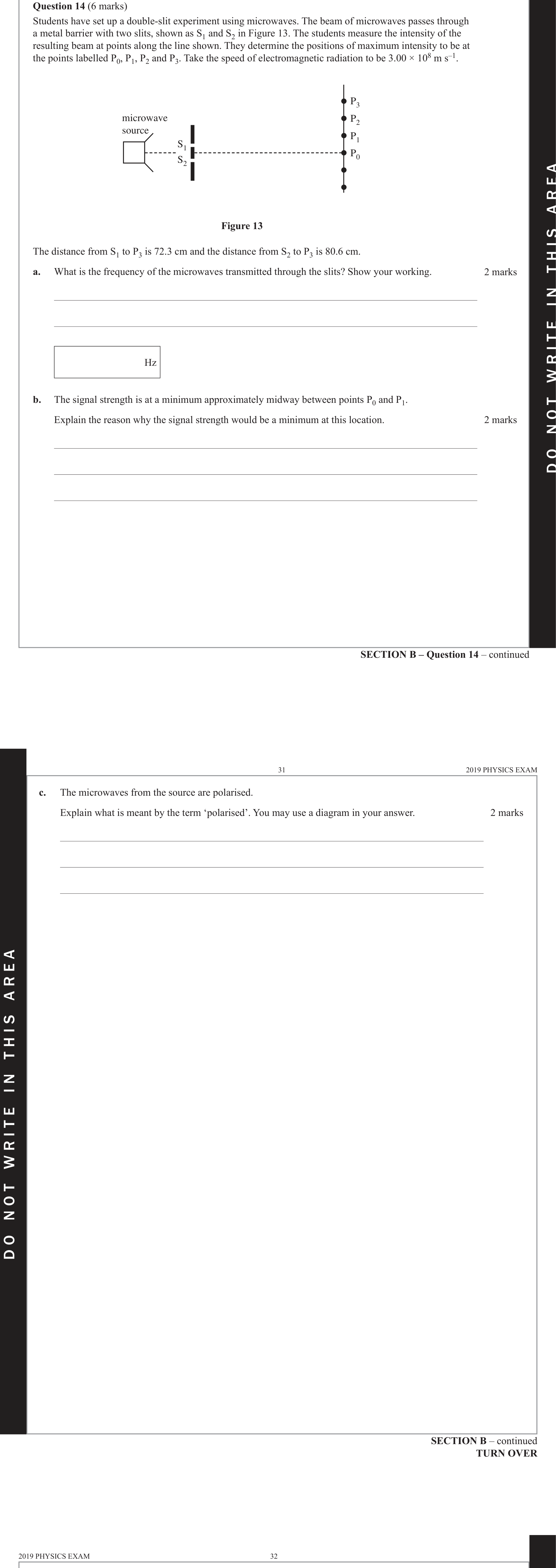 Physics 2019 Exam Question 14(c) — Light as electromagnetic wave