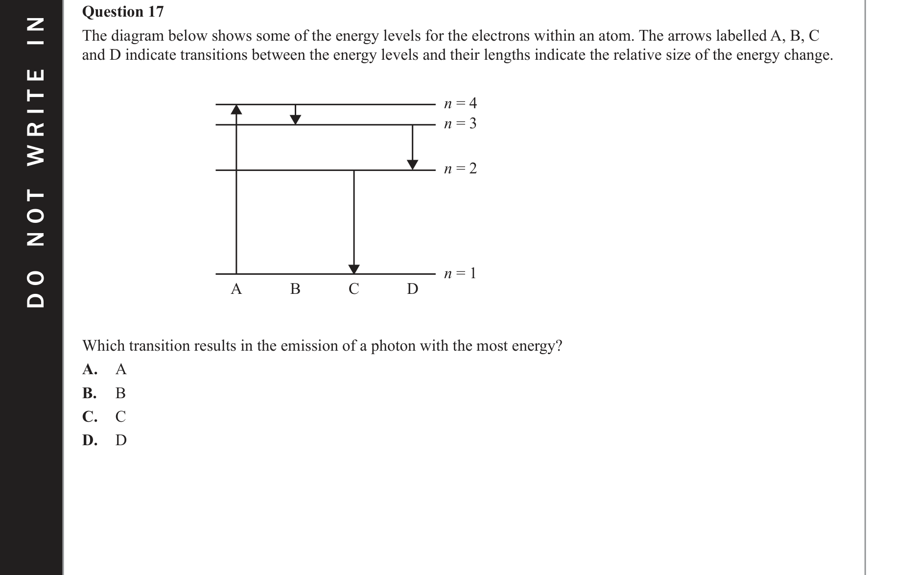 Physics 2020 Exam Question 17 — Photon energy quantisation