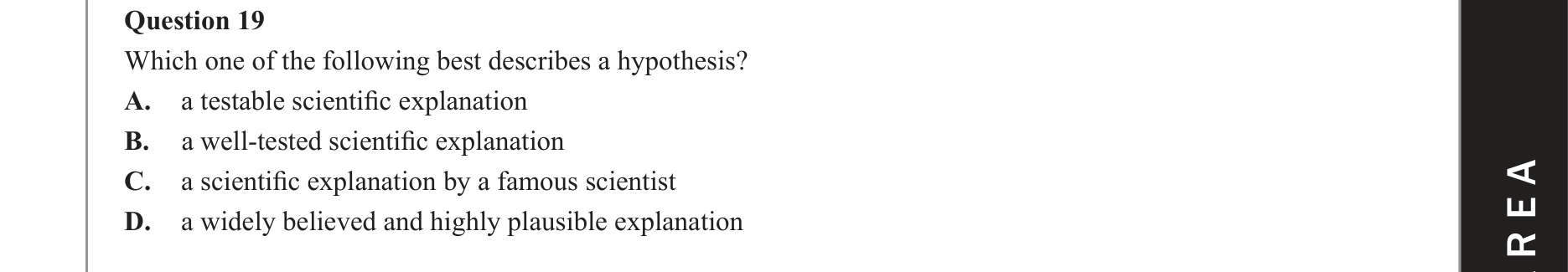 Physics 2020 Exam Question 19 — Investigation design principles