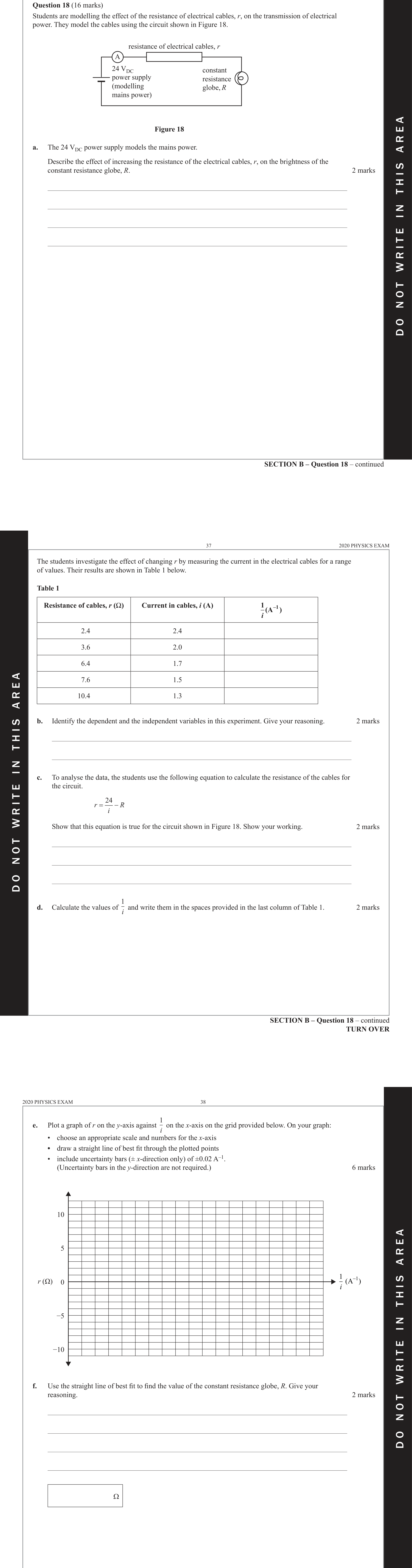 Physics 2020 Exam Question 18(d) — Data generation techniques