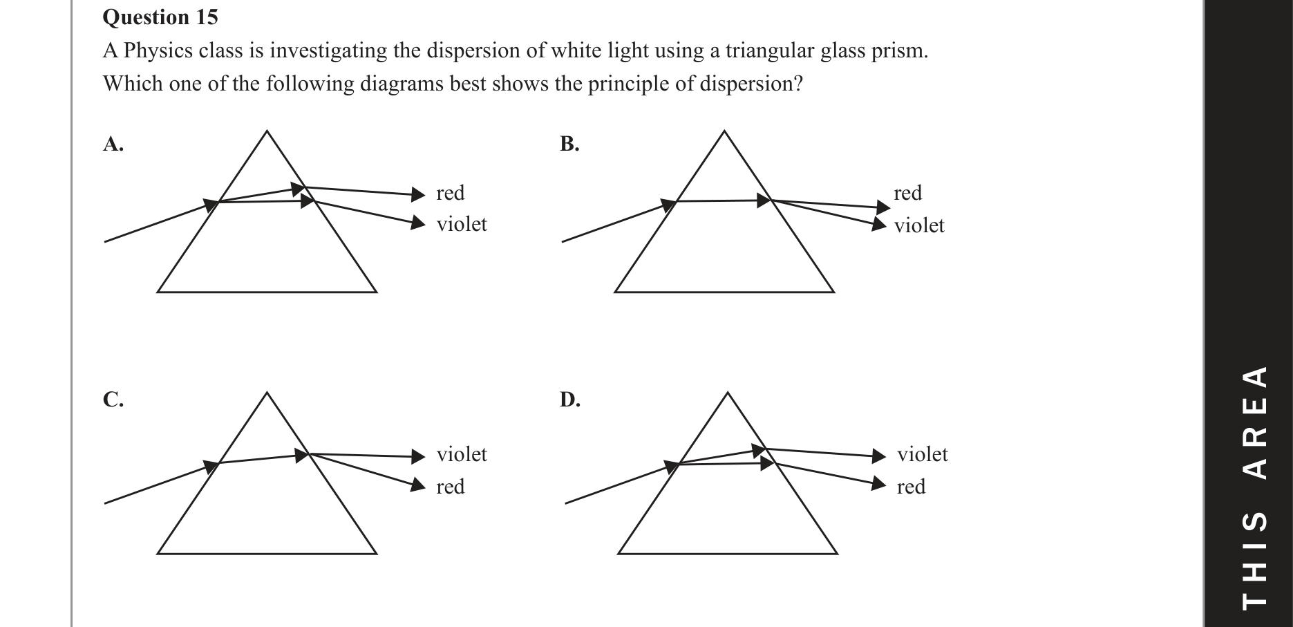 Physics 2021 Exam Question 15 — Diffraction & aperture effects
