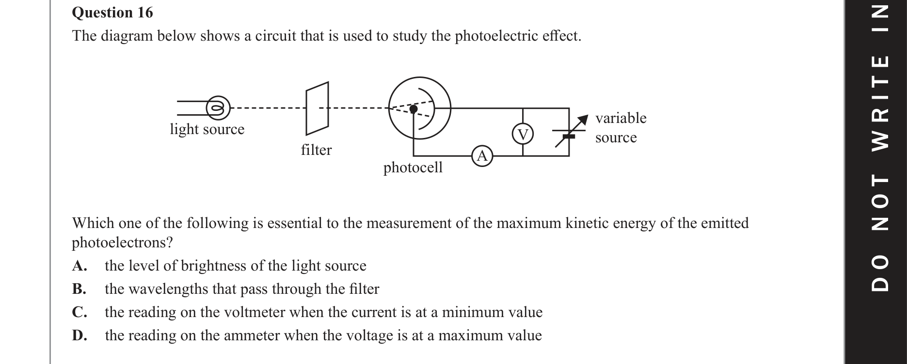 Physics 2021 Exam Question 16 — Photoelectric effect evidence, Intensity impact on emission