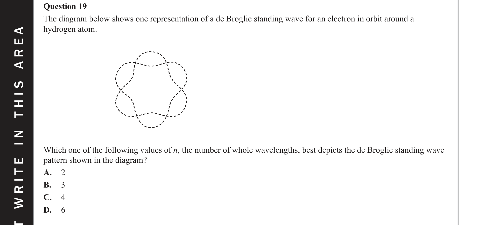 Physics 2021 Exam Question 19 — Electron diffraction evidence, de Broglie wavelength concept