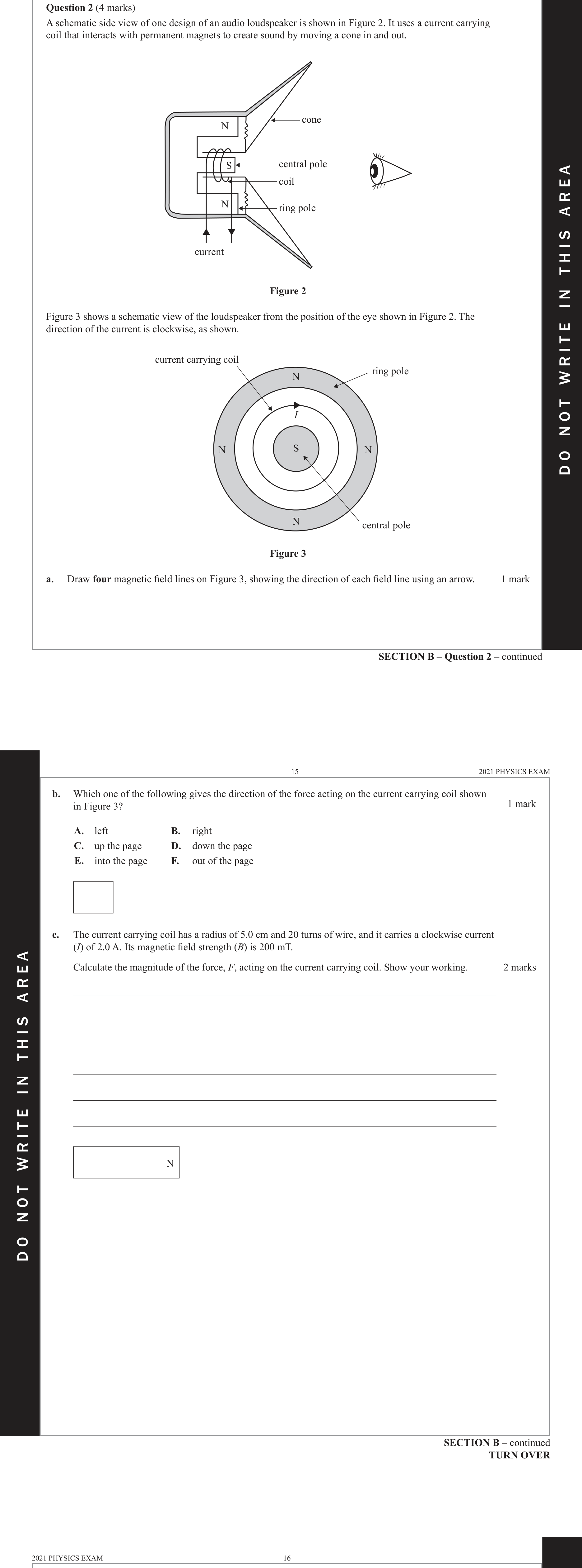 Physics 2021 Exam Question 2(a) — Magnetic field sources