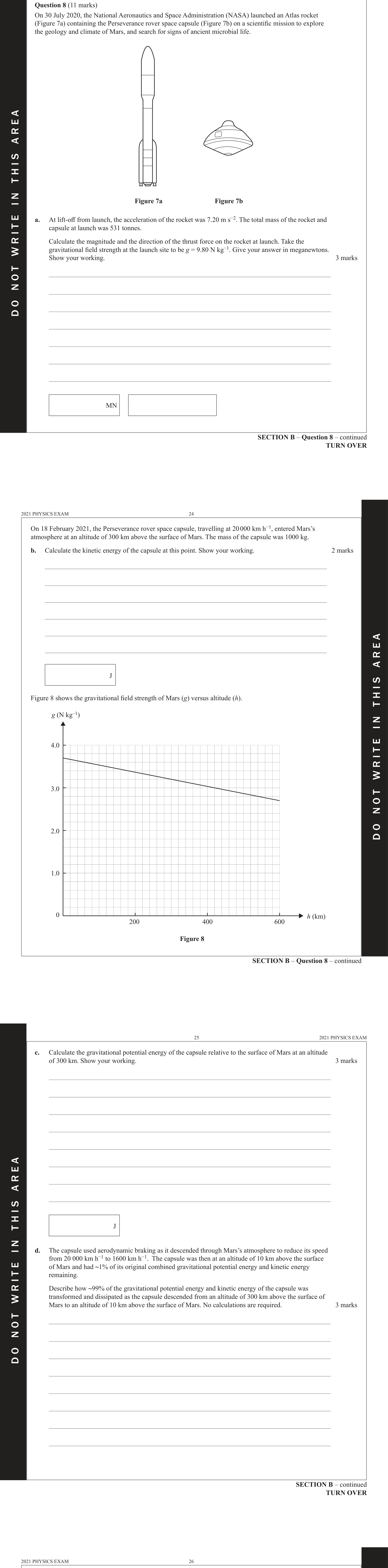 Physics 2021 Exam Question 8(d) — Energy transformations types