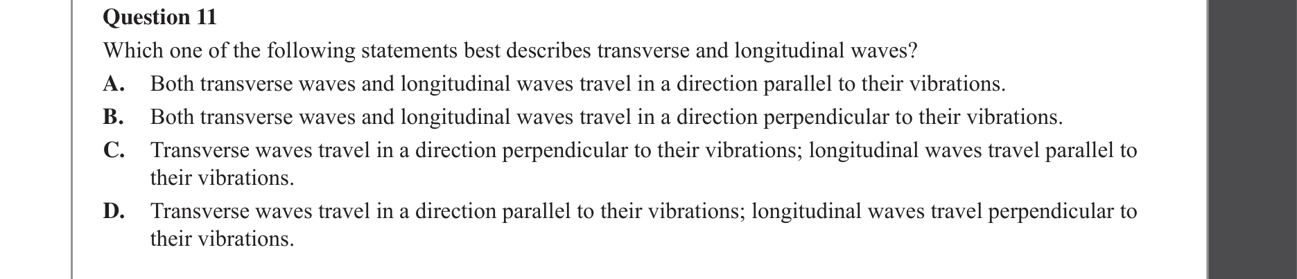 Physics 2022 Exam Question 11 — Light as electromagnetic wave