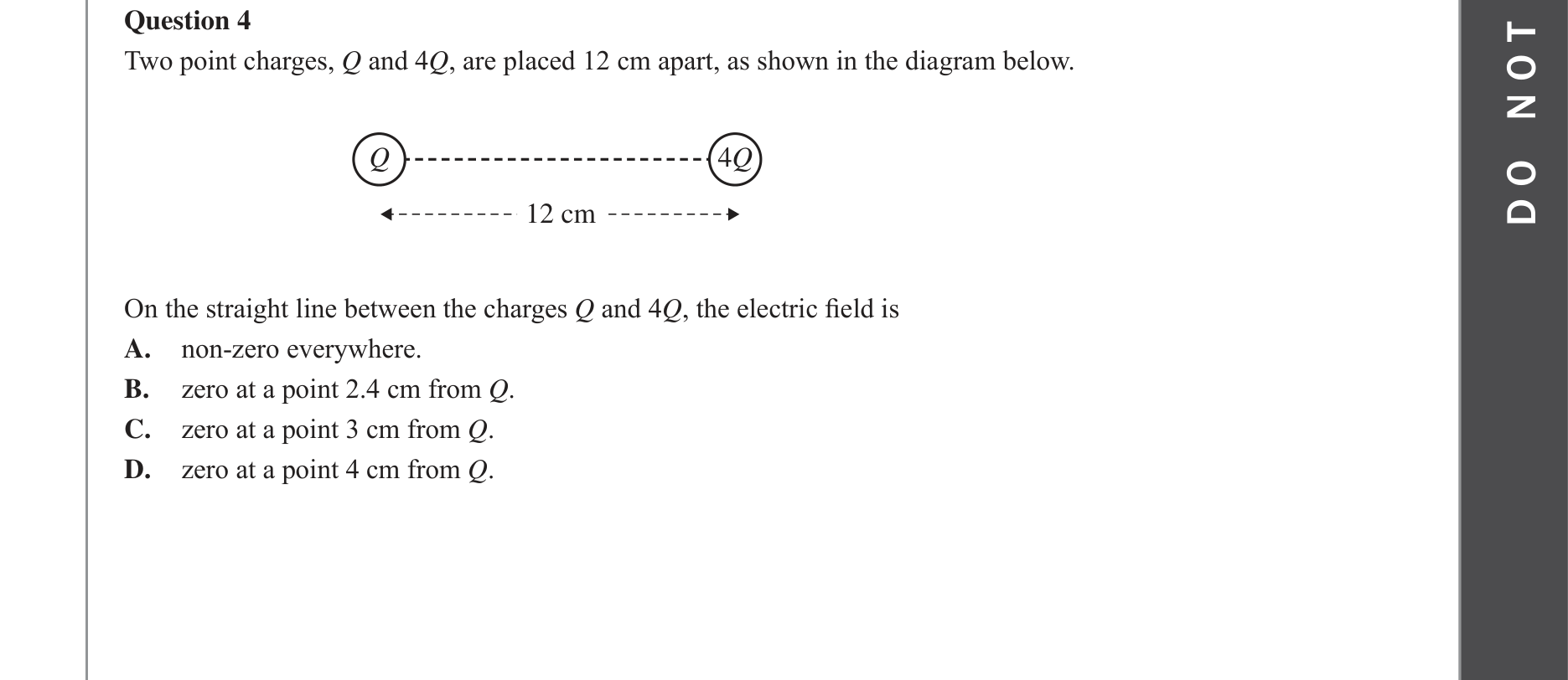 Physics 2022 Exam Question 4 — Motion without contact, Point mass/charge fields, Inverse-square field law