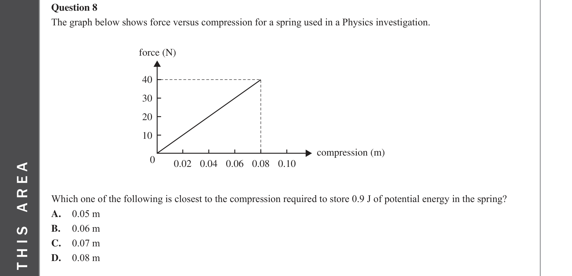 Physics 2022 Exam Question 8 — Motion in 2D, Work and energy concepts