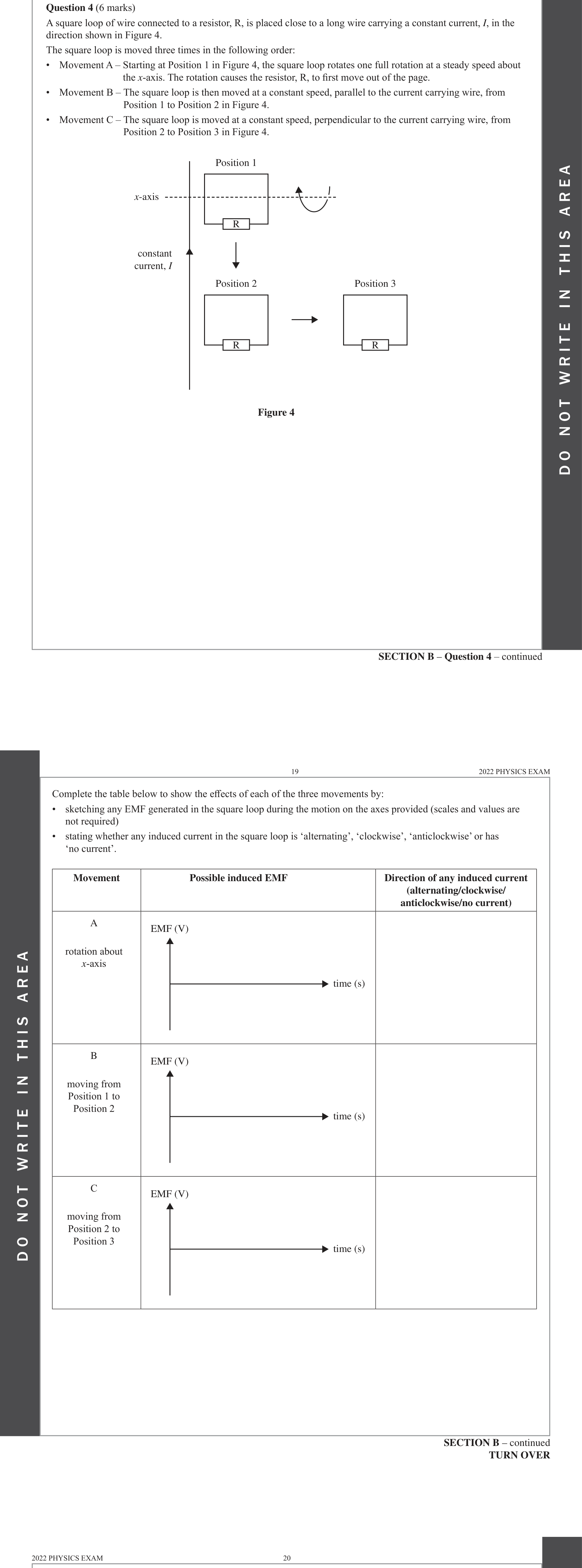 Physics 2022 Exam Question 4 — Fields in electricity generation, Induced emf determinants, Magnetic flux calculation