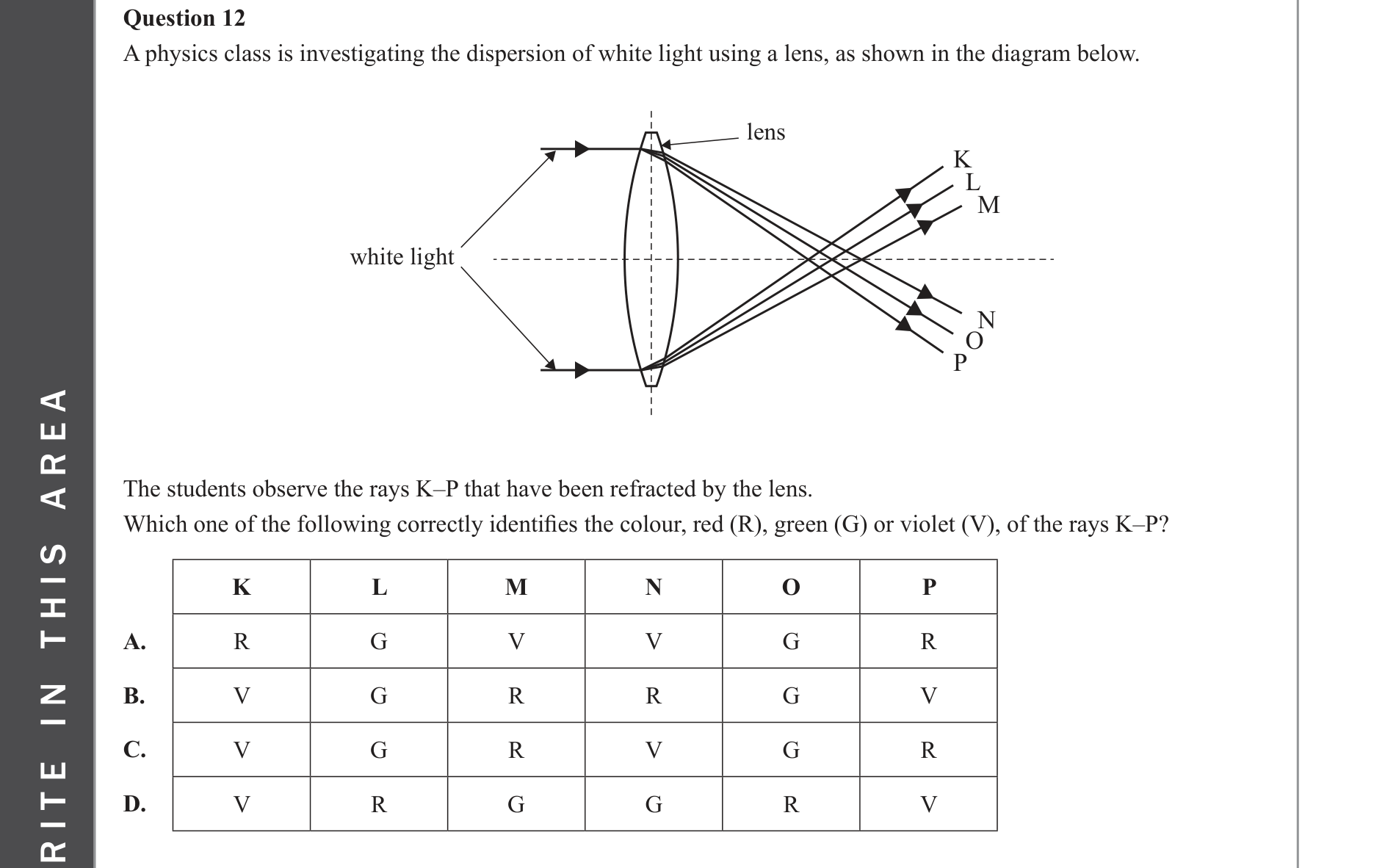 Physics 2023 Exam Question 12 — Light as electromagnetic wave