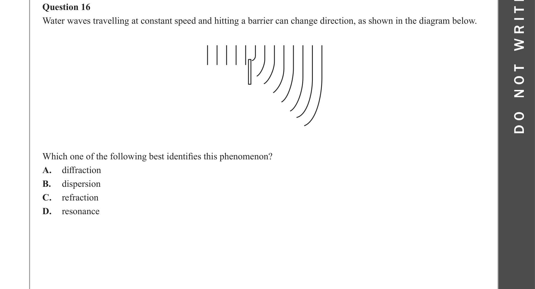 Physics 2023 Exam Question 16 — Diffraction & aperture effects