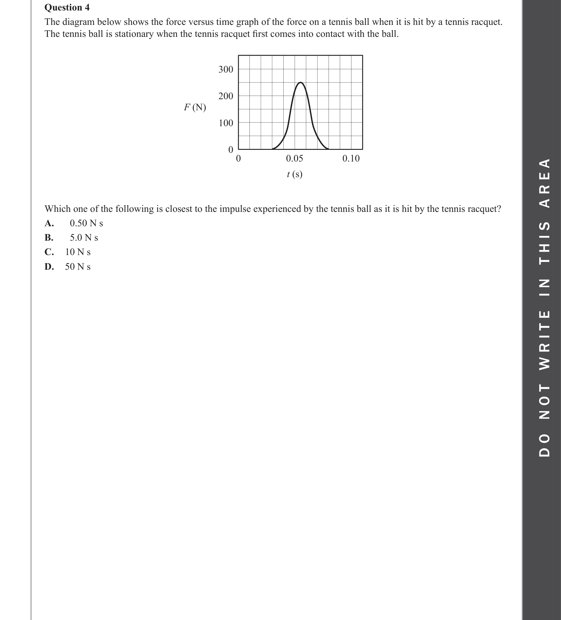 Physics 2023 Exam Question 4 — Motion in 2D, Impulse and momentum change