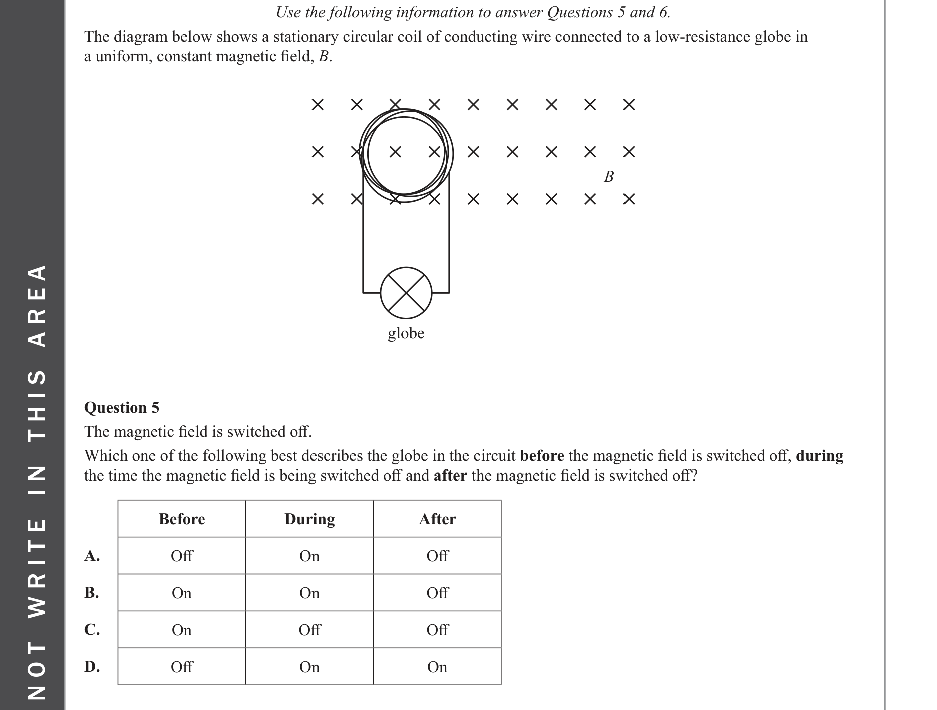 Physics 2023 Exam Question 5 — Fields in electricity generation, Induced emf determinants